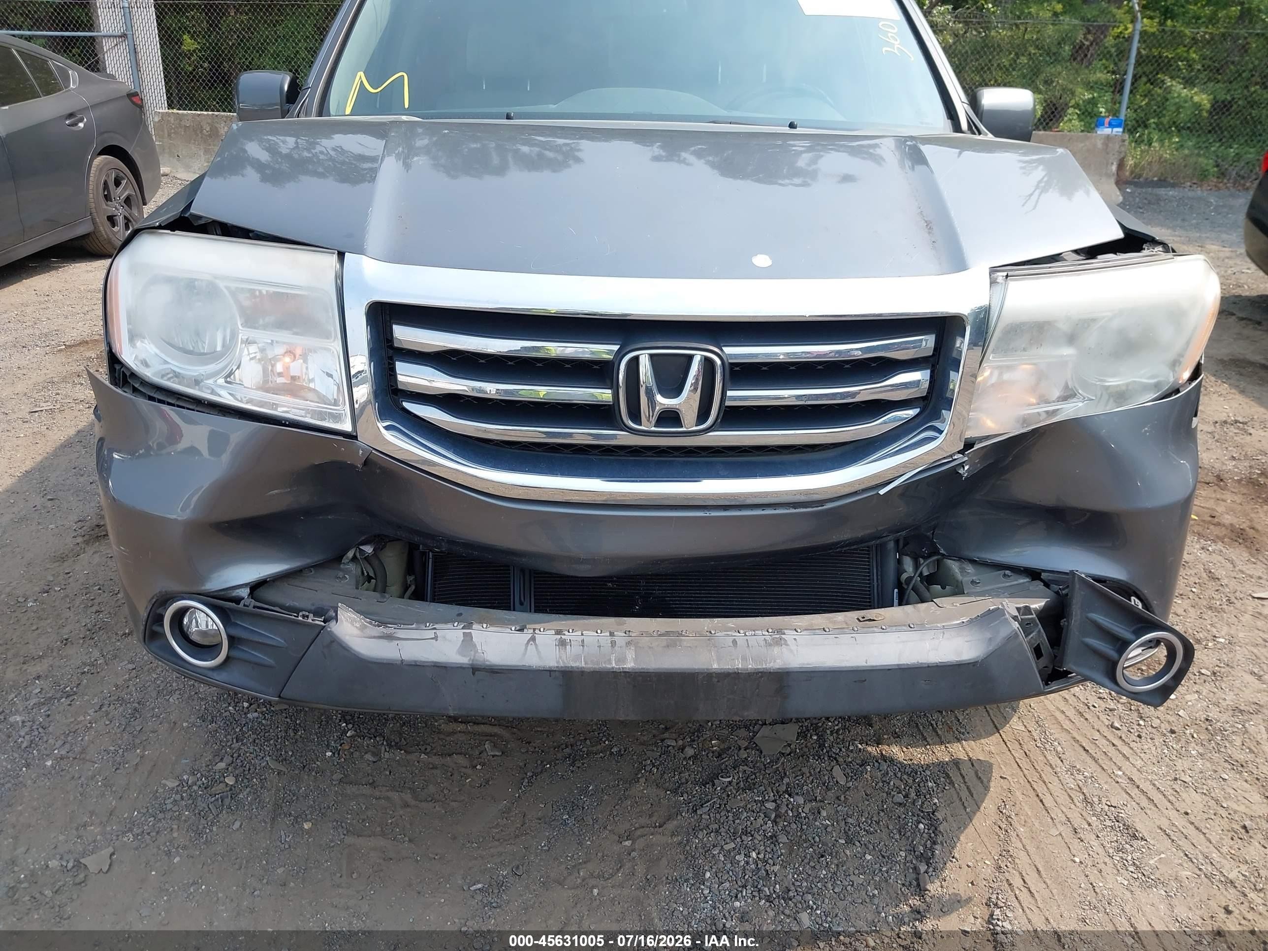 2013 Honda Pilot Ex-l Gray vin: 5FNYF4H51DB014621
