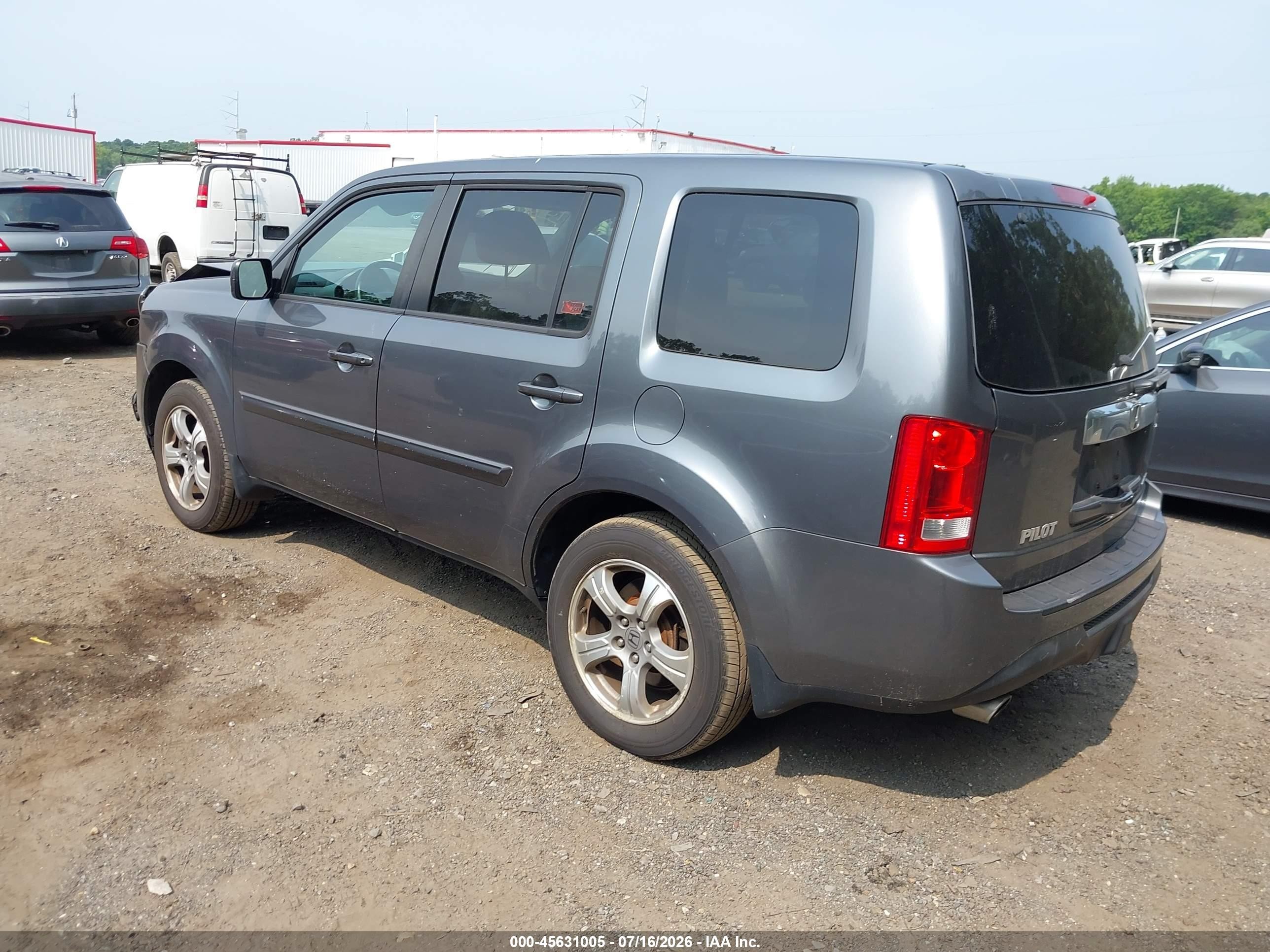 2013 Honda Pilot Ex-l Gray vin: 5FNYF4H51DB014621