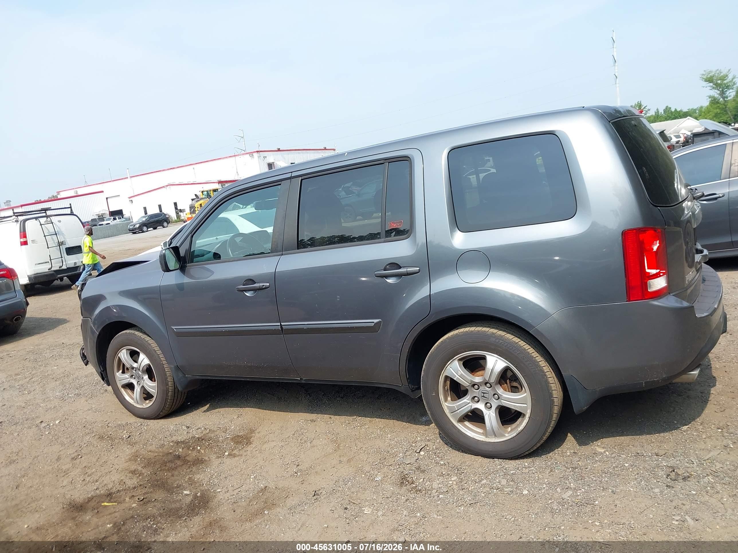 2013 Honda Pilot Ex-l Gray vin: 5FNYF4H51DB014621