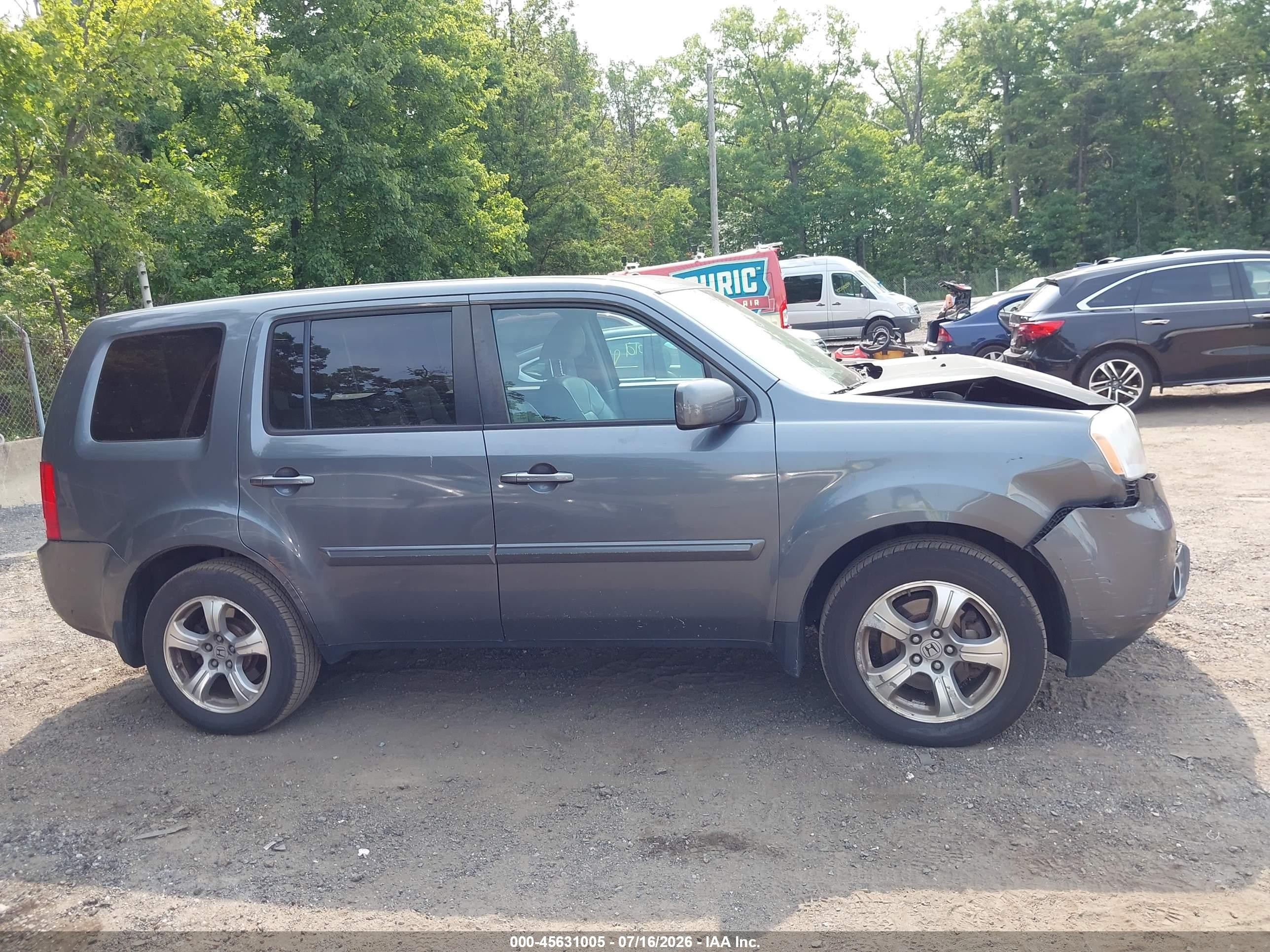 2013 Honda Pilot Ex-l Gray vin: 5FNYF4H51DB014621