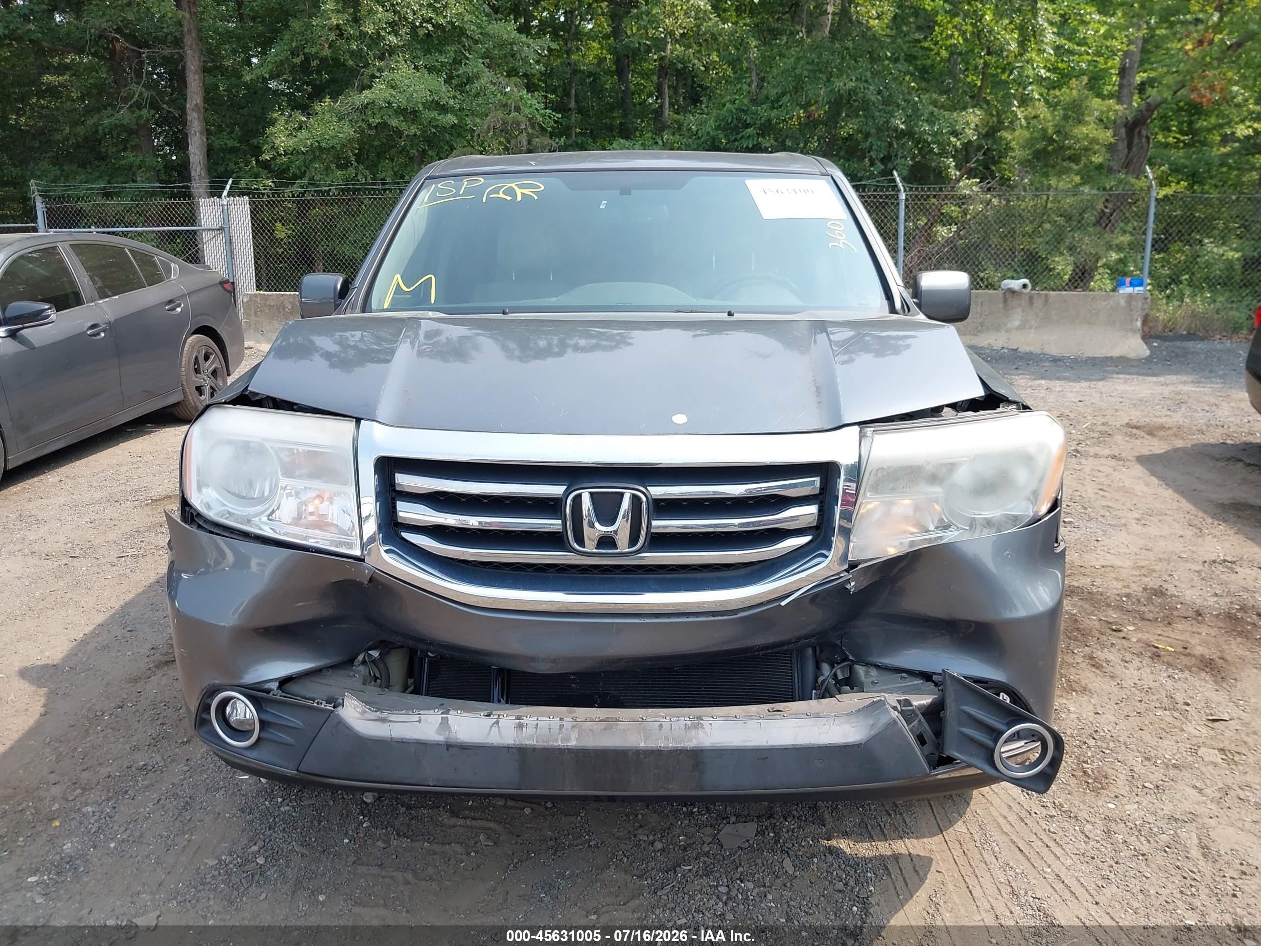 2013 Honda Pilot Ex-l Gray vin: 5FNYF4H51DB014621
