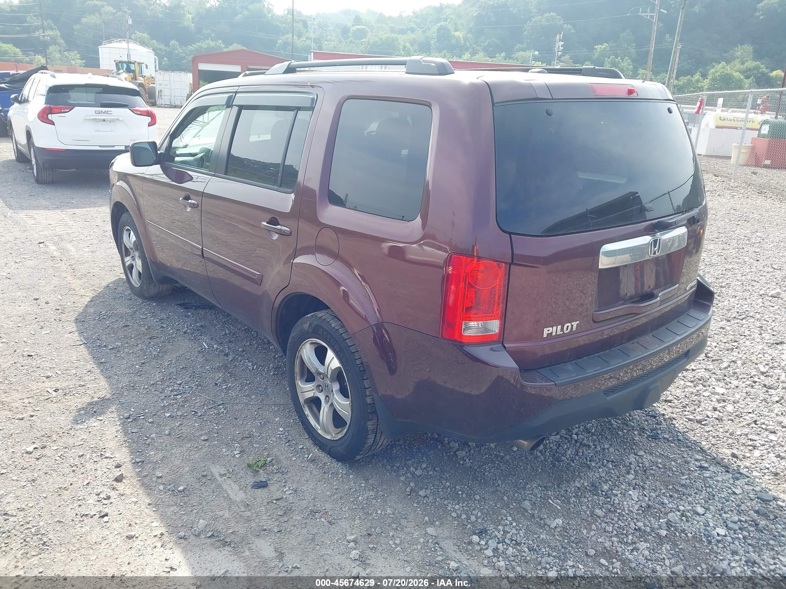 2013 Honda Pilot Ex-l Burgundy vin: 5FNYF4H51DB035873