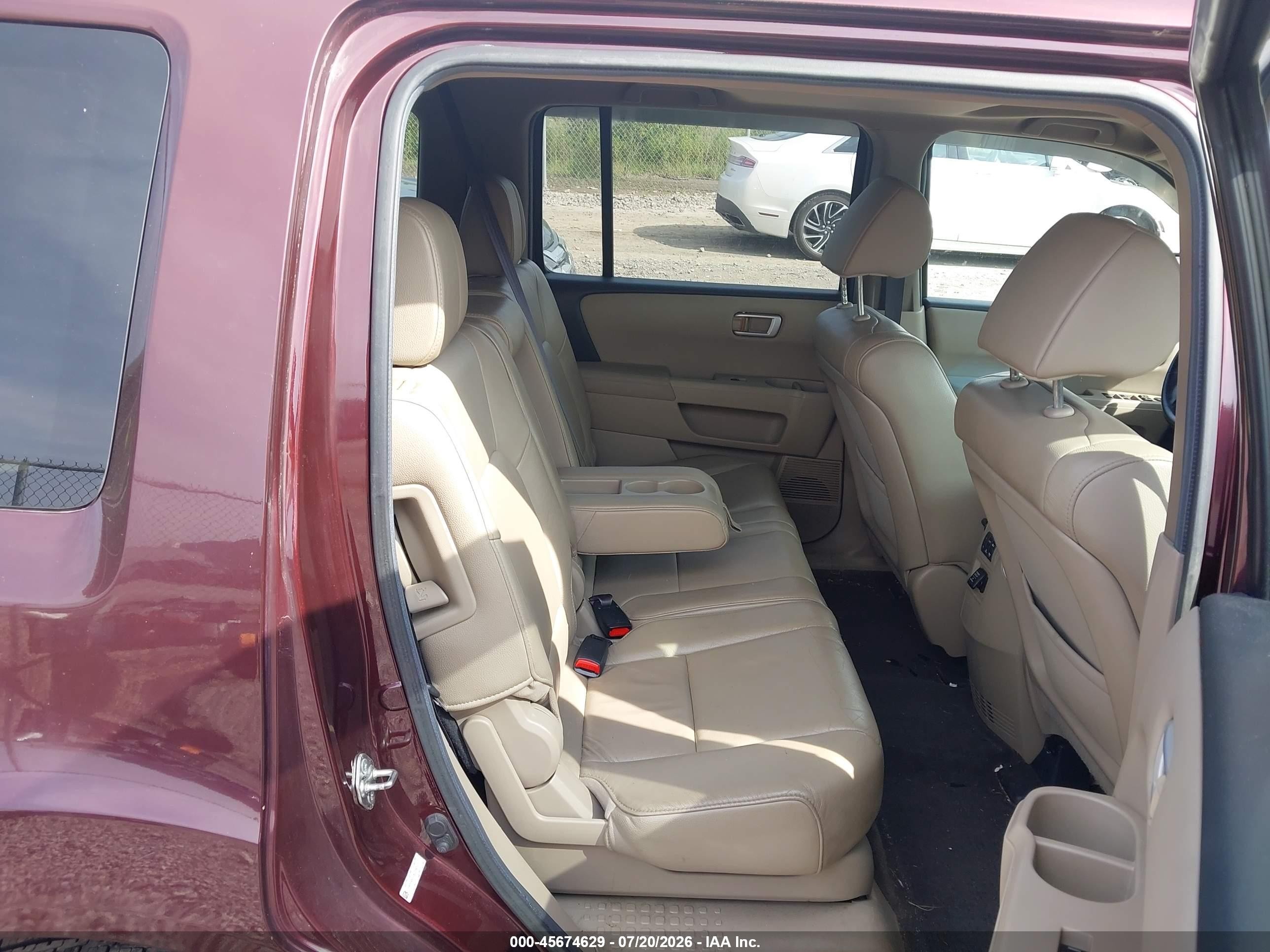 2013 Honda Pilot Ex-l Burgundy vin: 5FNYF4H51DB035873
