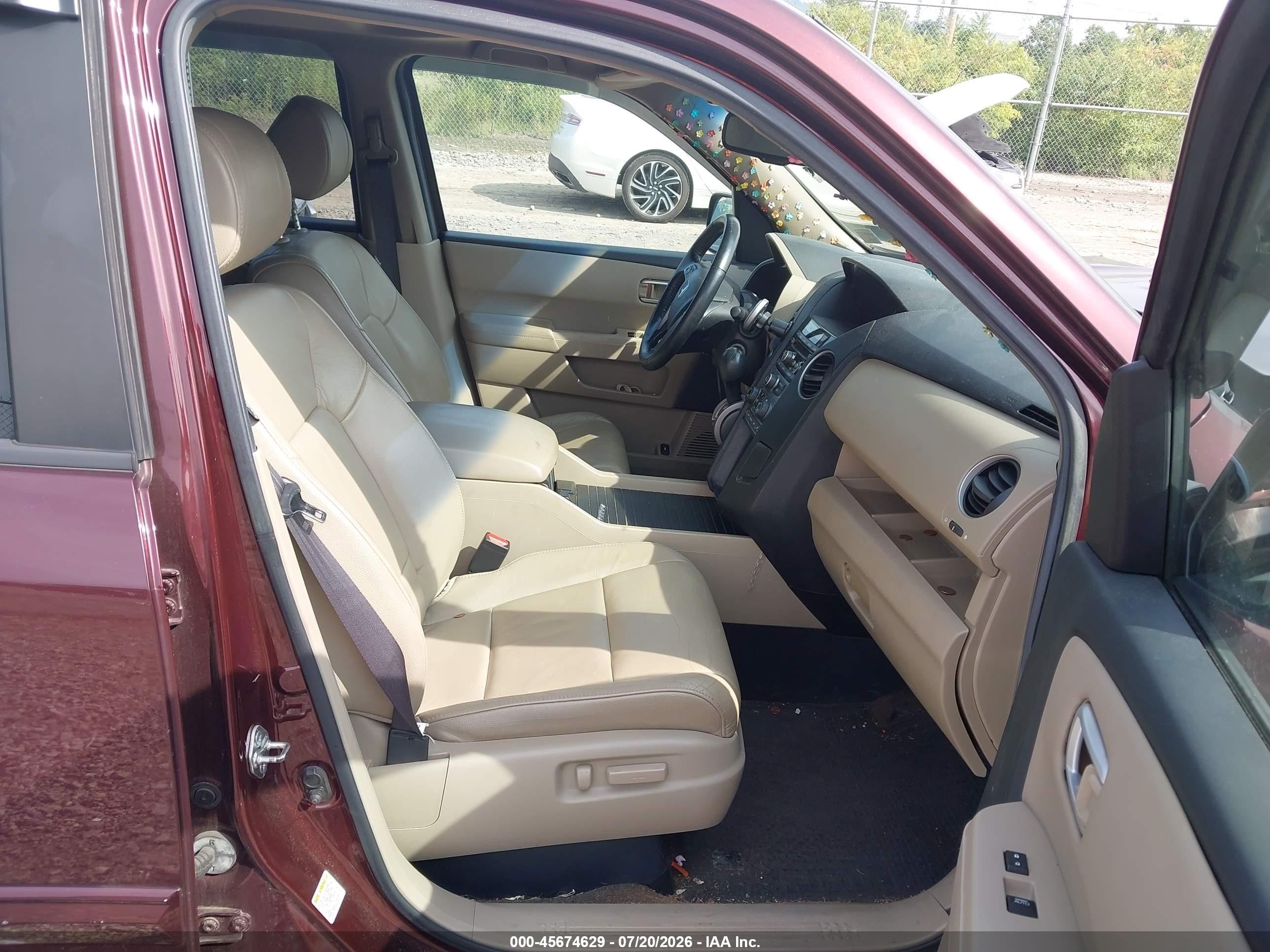 2013 Honda Pilot Ex-l Burgundy vin: 5FNYF4H51DB035873