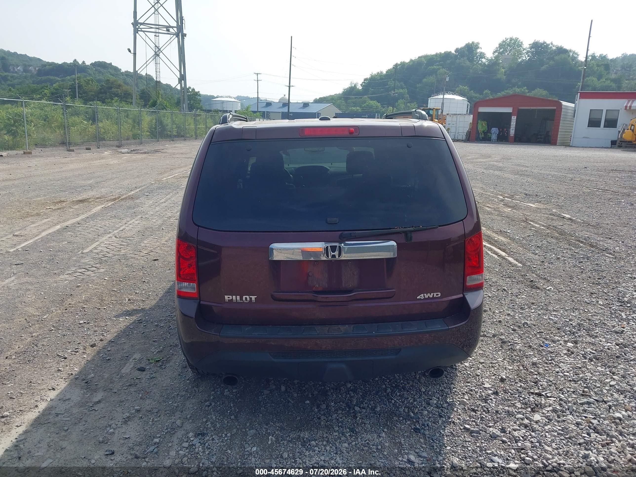 2013 Honda Pilot Ex-l Burgundy vin: 5FNYF4H51DB035873