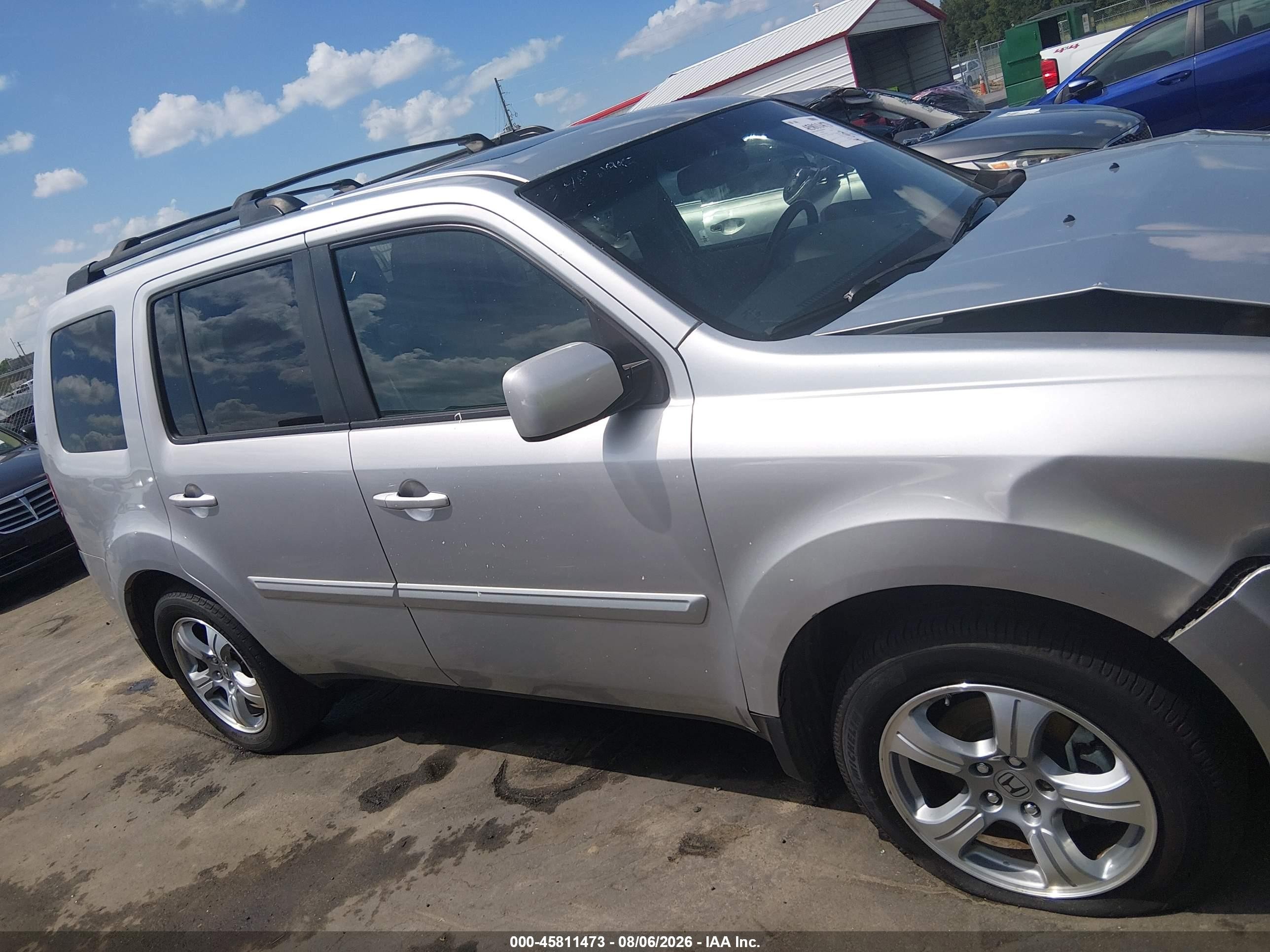 2013 Honda Pilot Ex-l Silver vin: 5FNYF4H51DB047392
