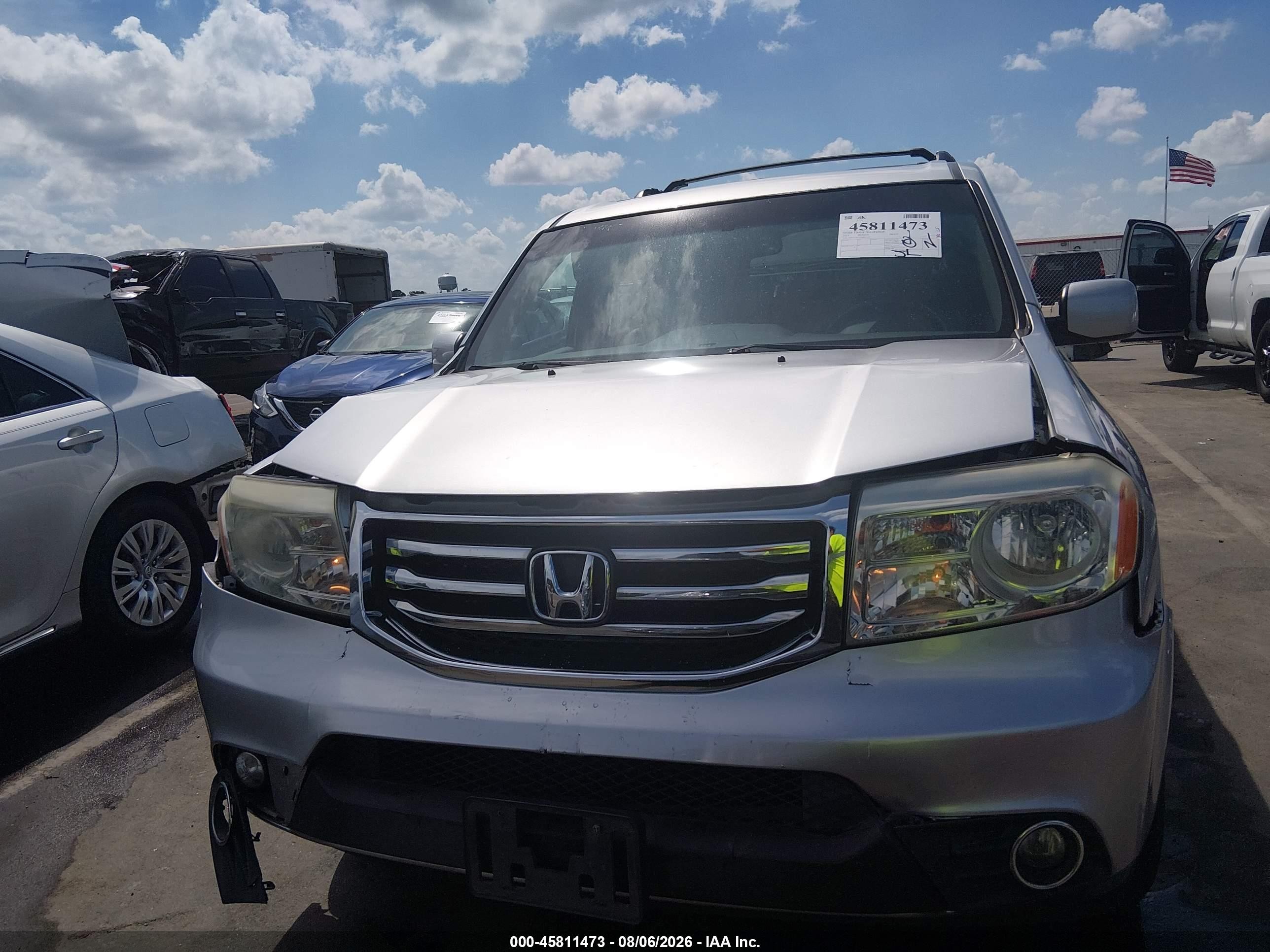 2013 Honda Pilot Ex-l Silver vin: 5FNYF4H51DB047392