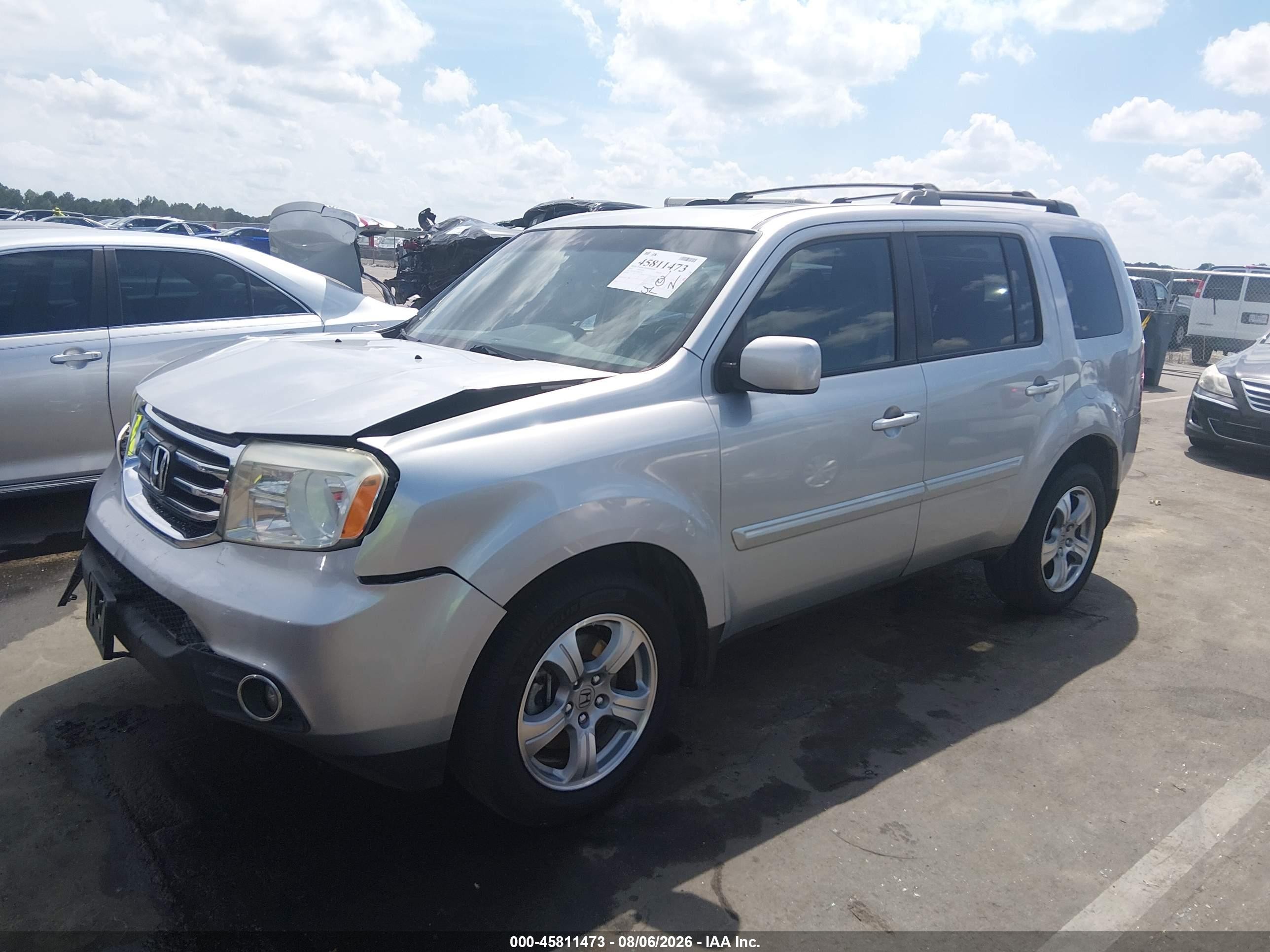 2013 Honda Pilot Ex-l Silver vin: 5FNYF4H51DB047392