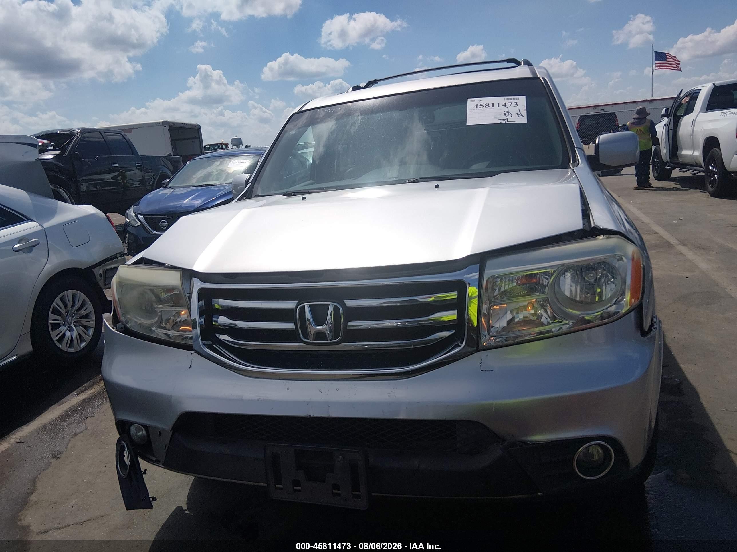 2013 Honda Pilot Ex-l Silver vin: 5FNYF4H51DB047392