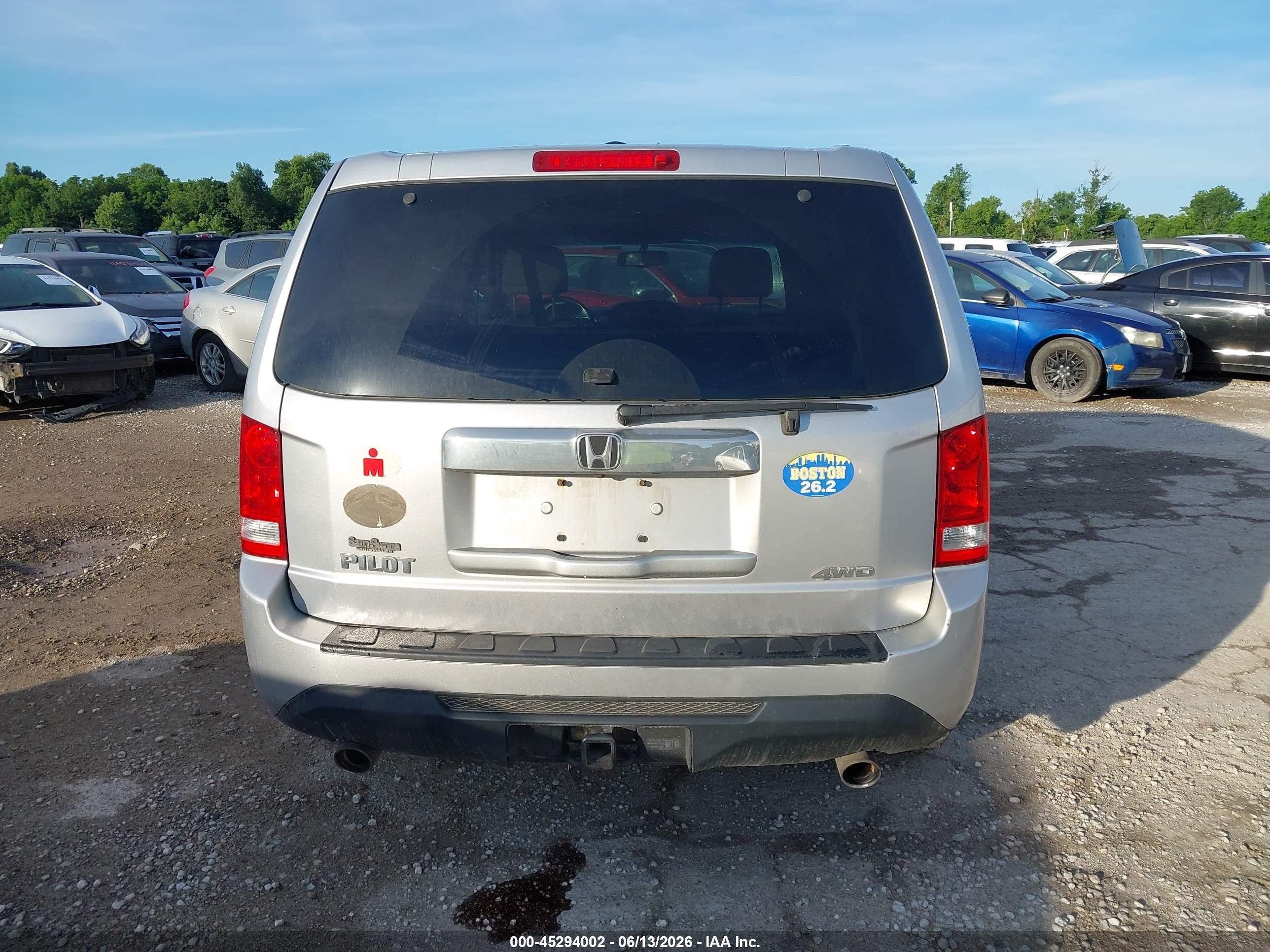 2013 Honda Pilot Ex-l Silver vin: 5FNYF4H51DB075788