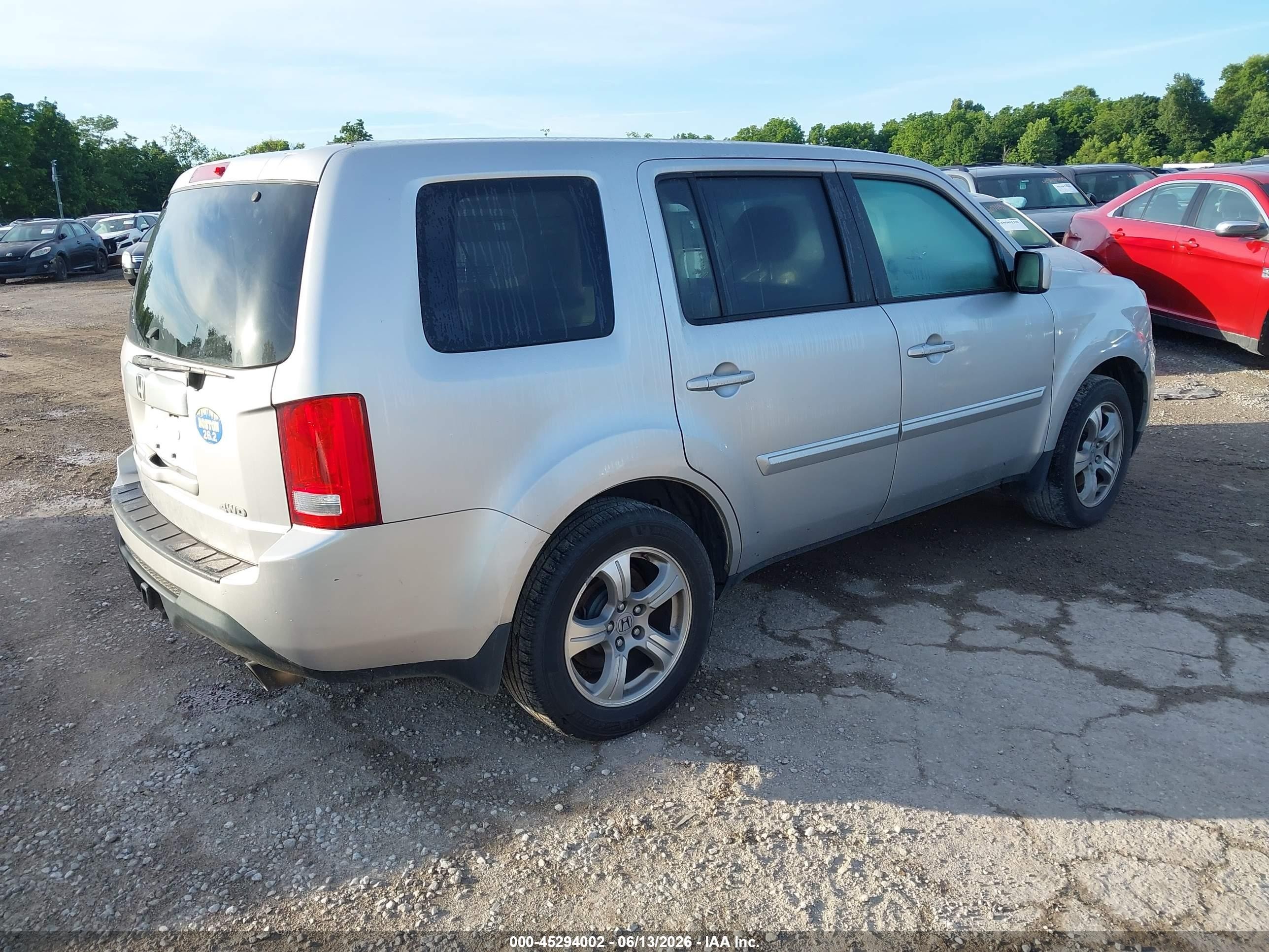 2013 Honda Pilot Ex-l Silver vin: 5FNYF4H51DB075788