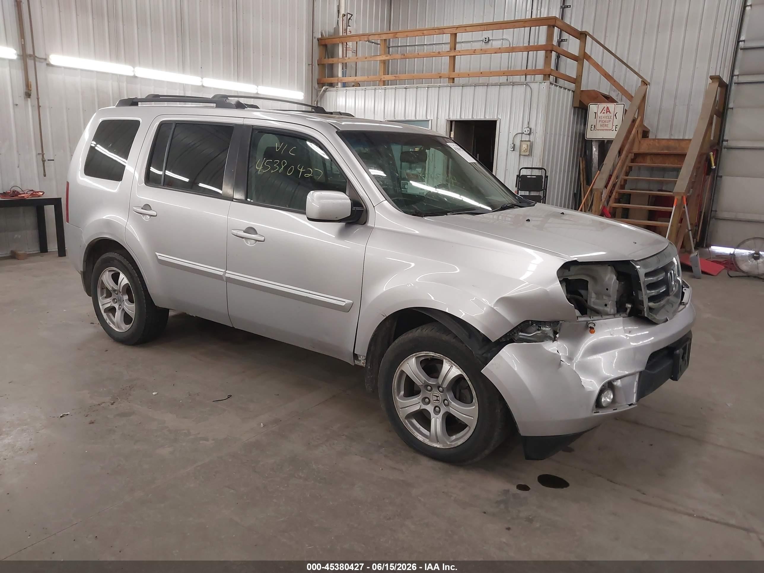 2014 Honda Pilot Ex-l Silver vin: 5FNYF4H51EB001286
