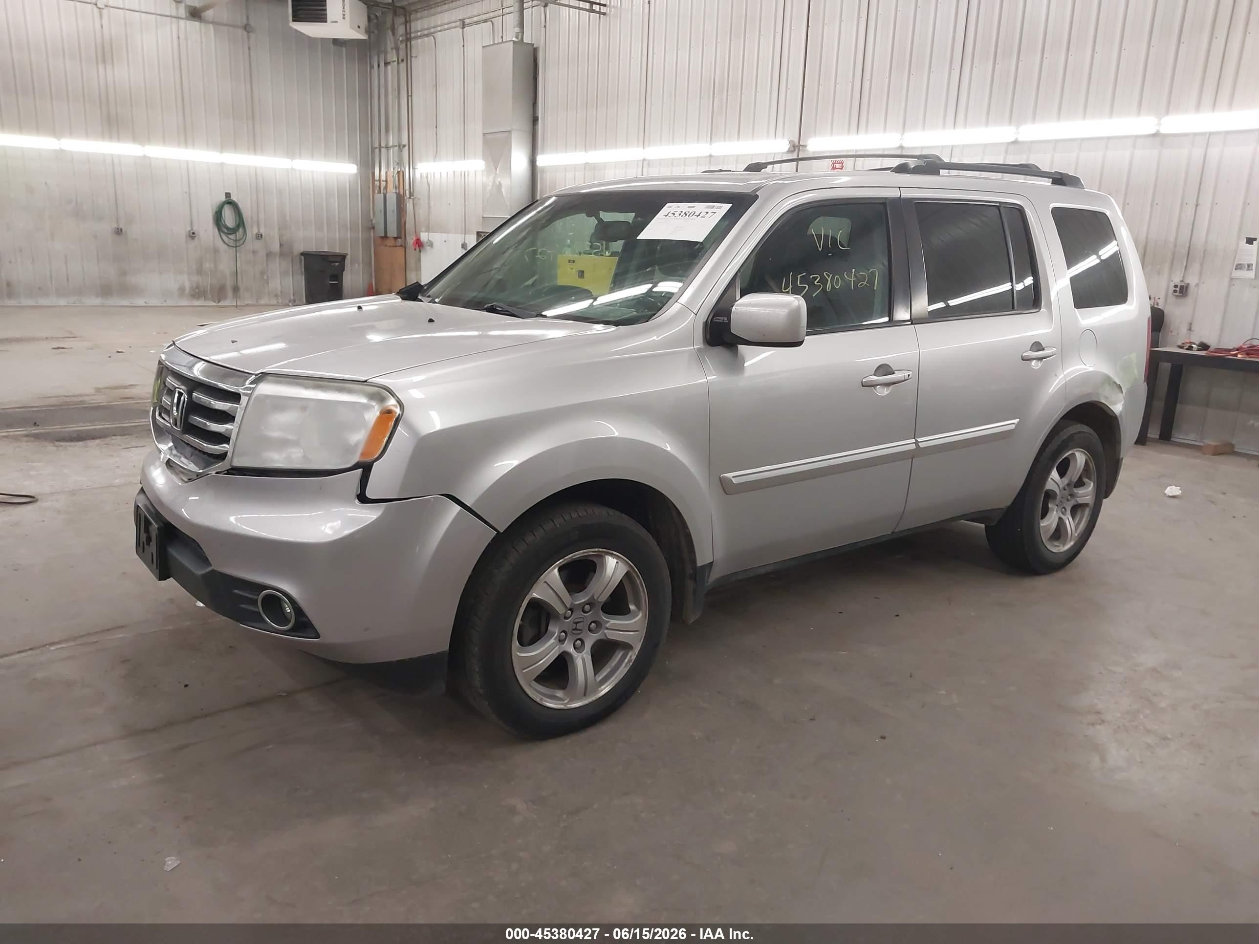 2014 Honda Pilot Ex-l Silver vin: 5FNYF4H51EB001286