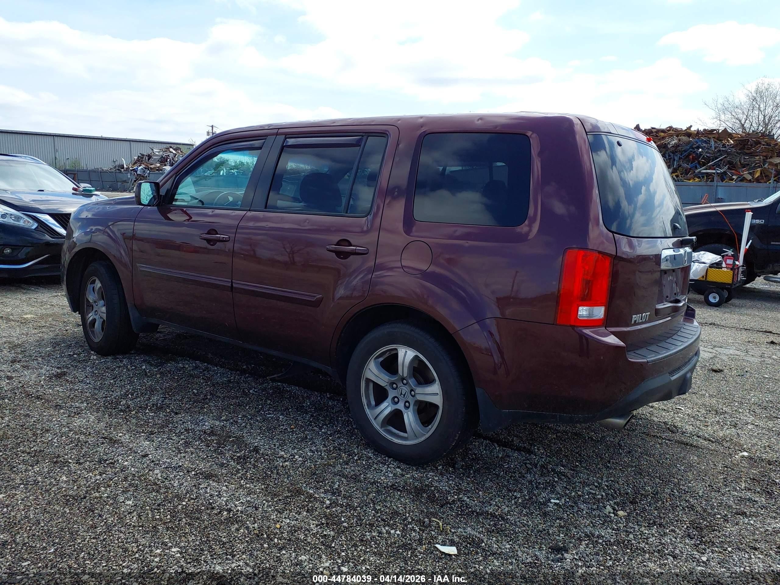 2014 Honda Pilot Ex-l Burgundy vin: 5FNYF4H51EB043537