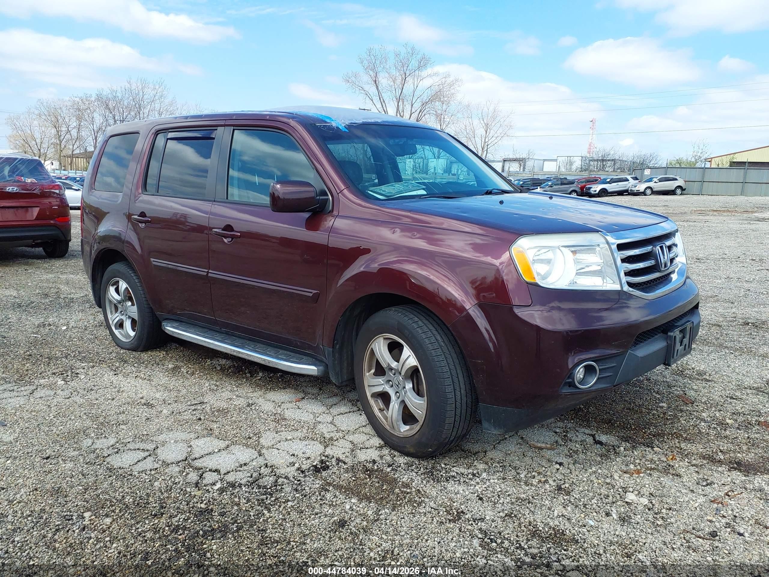 2014 Honda Pilot Ex-l Burgundy vin: 5FNYF4H51EB043537
