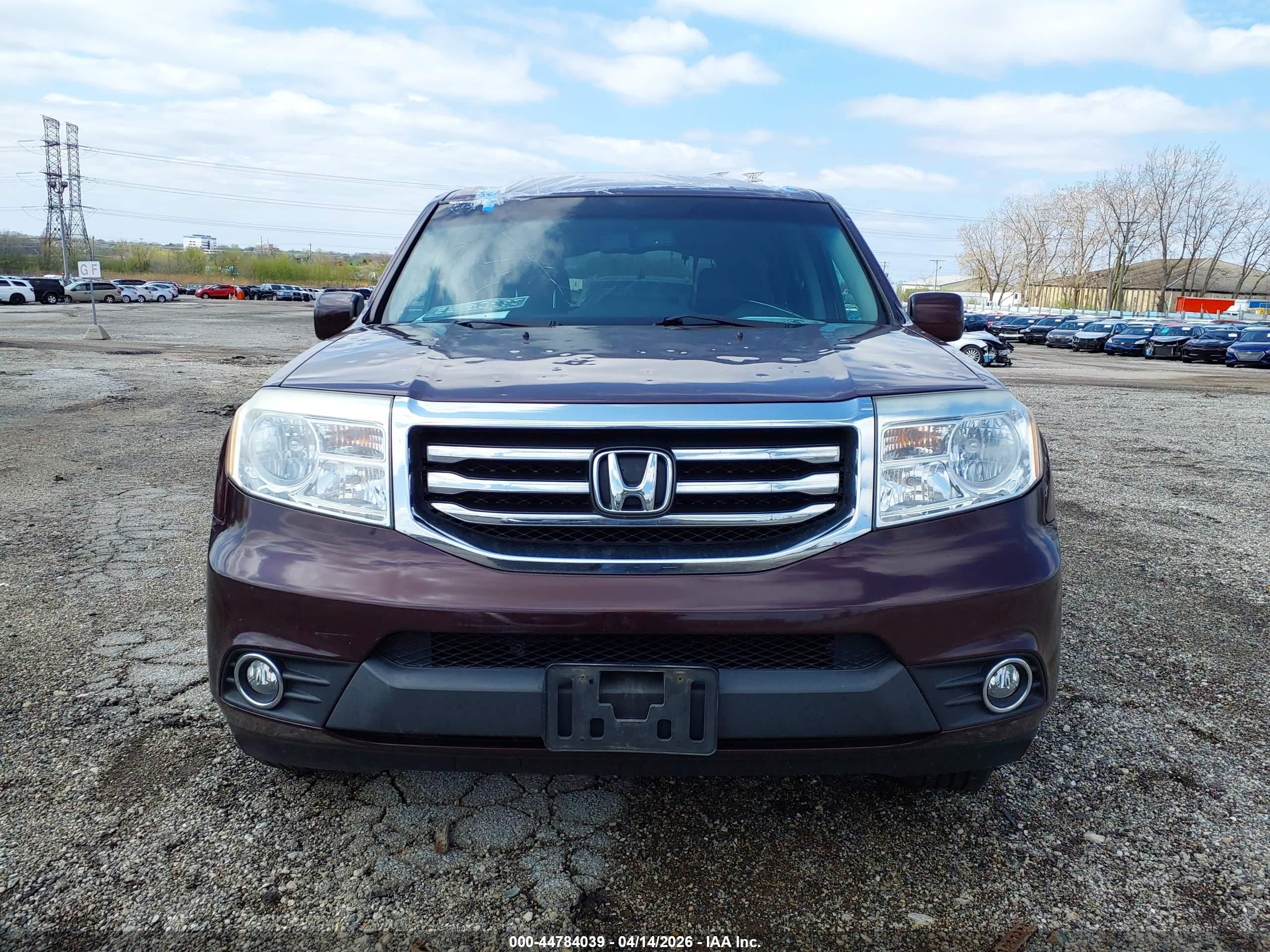 2014 Honda Pilot Ex-l Burgundy vin: 5FNYF4H51EB043537