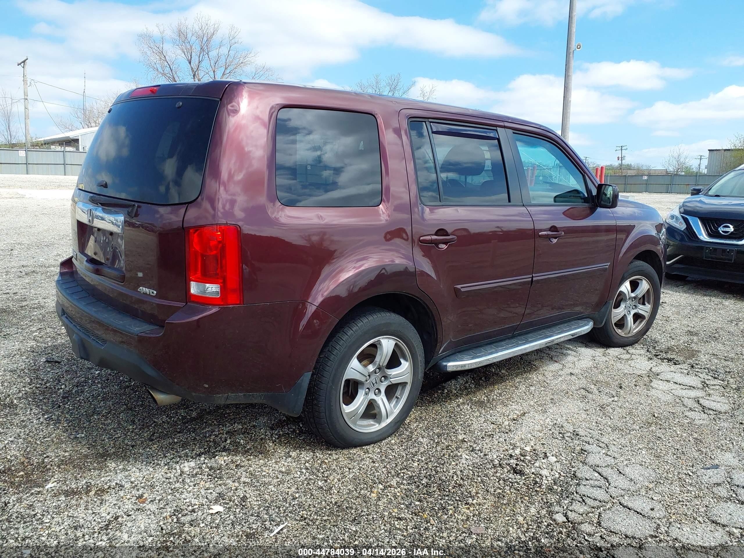 2014 Honda Pilot Ex-l Burgundy vin: 5FNYF4H51EB043537