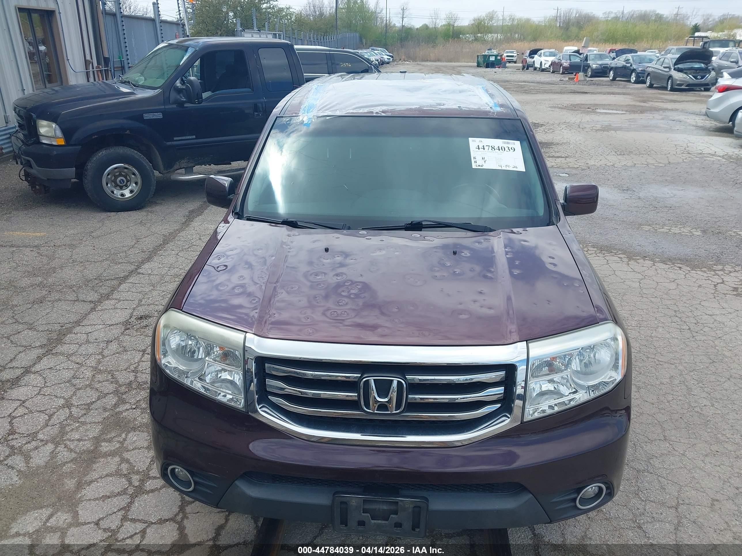 2014 Honda Pilot Ex-l Burgundy vin: 5FNYF4H51EB043537