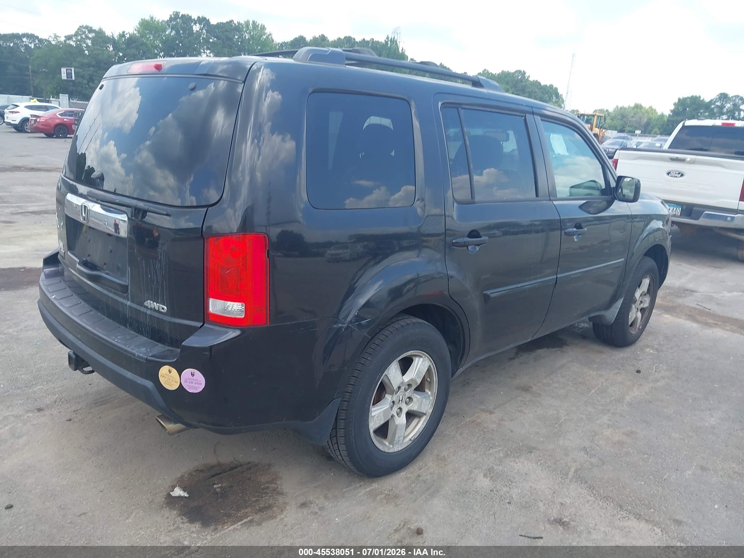 2011 Honda Pilot Ex-l Black vin: 5FNYF4H52BB024992