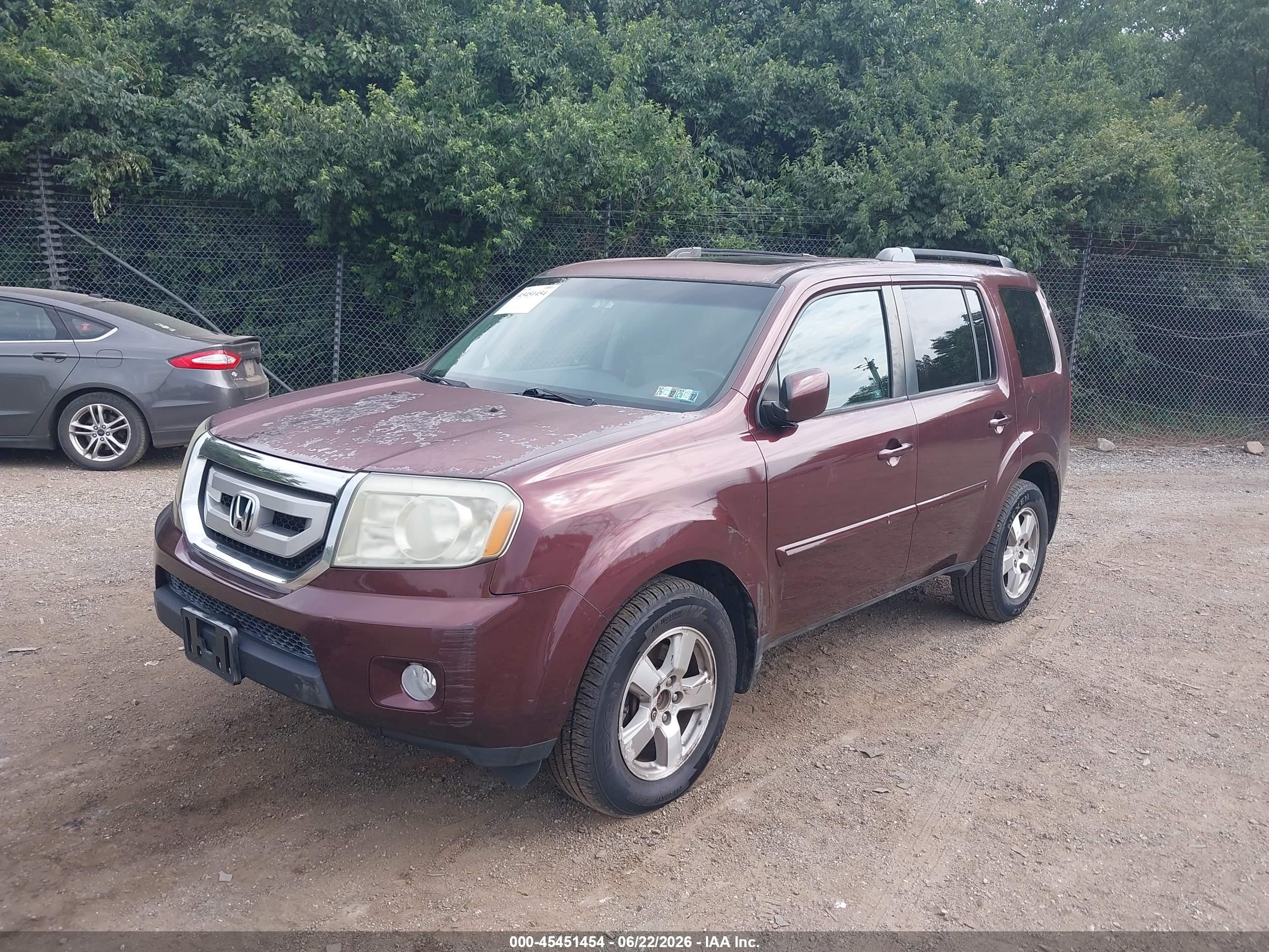 2011 Honda Pilot Ex-l Maroon vin: 5FNYF4H52BB043865