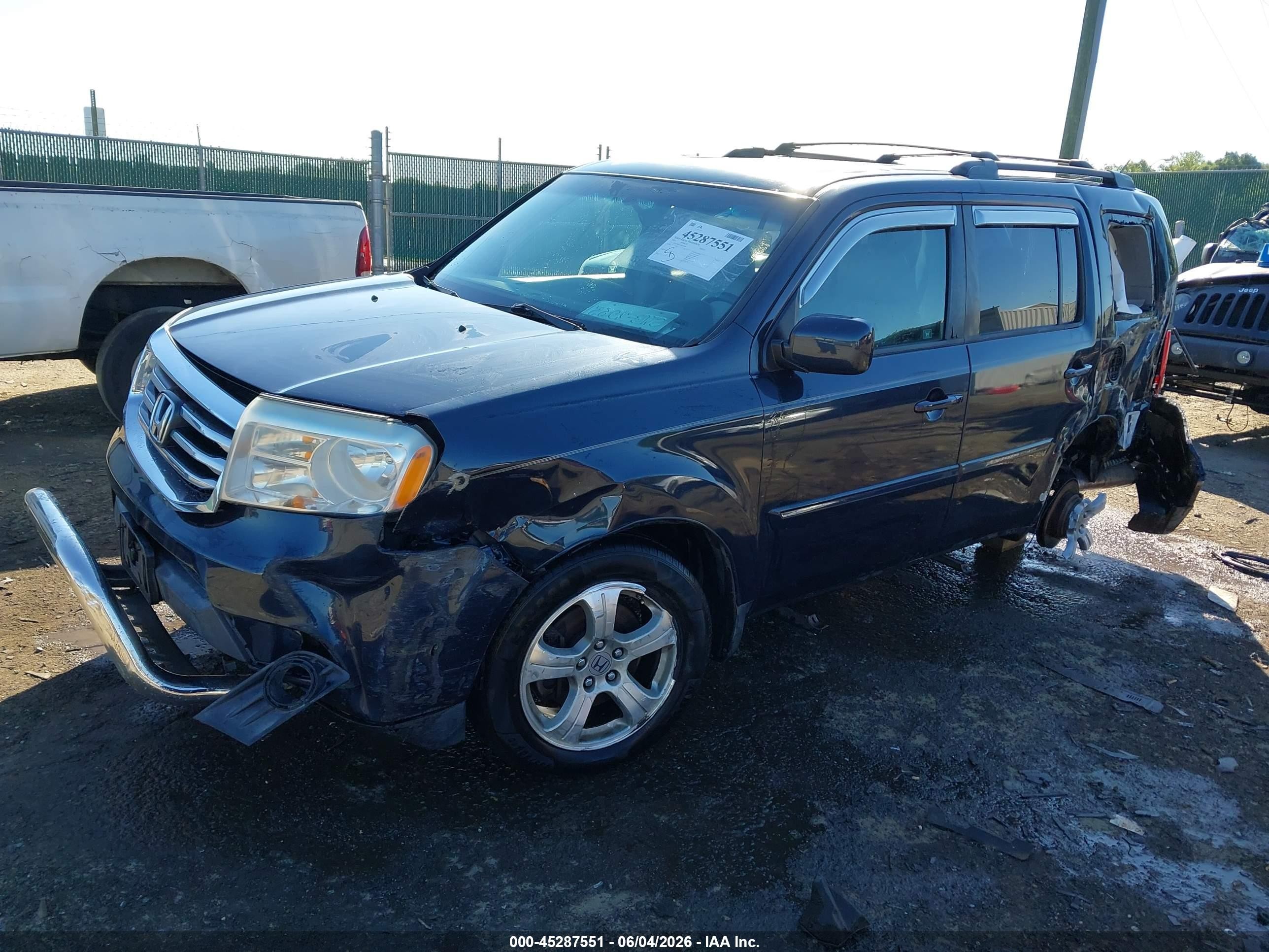 2012 Honda Pilot Ex-l Navy vin: 5FNYF4H52CB036898