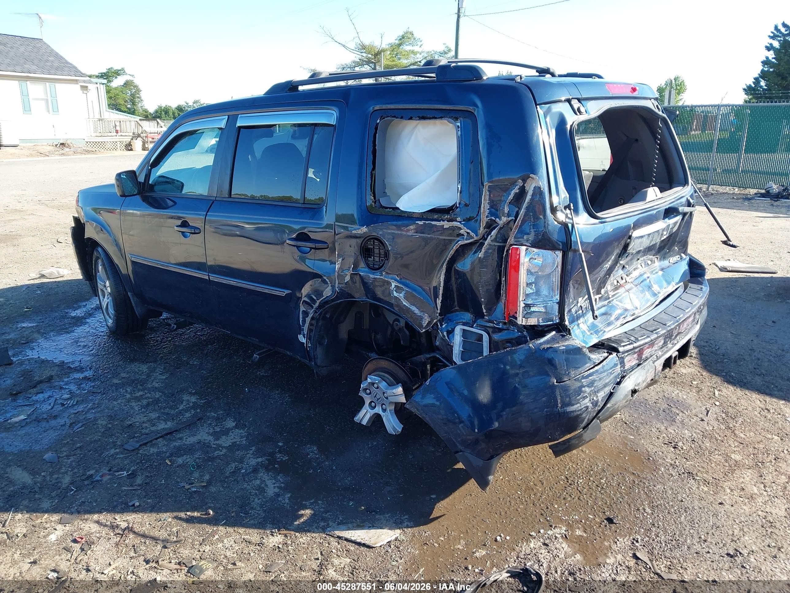 2012 Honda Pilot Ex-l Navy vin: 5FNYF4H52CB036898
