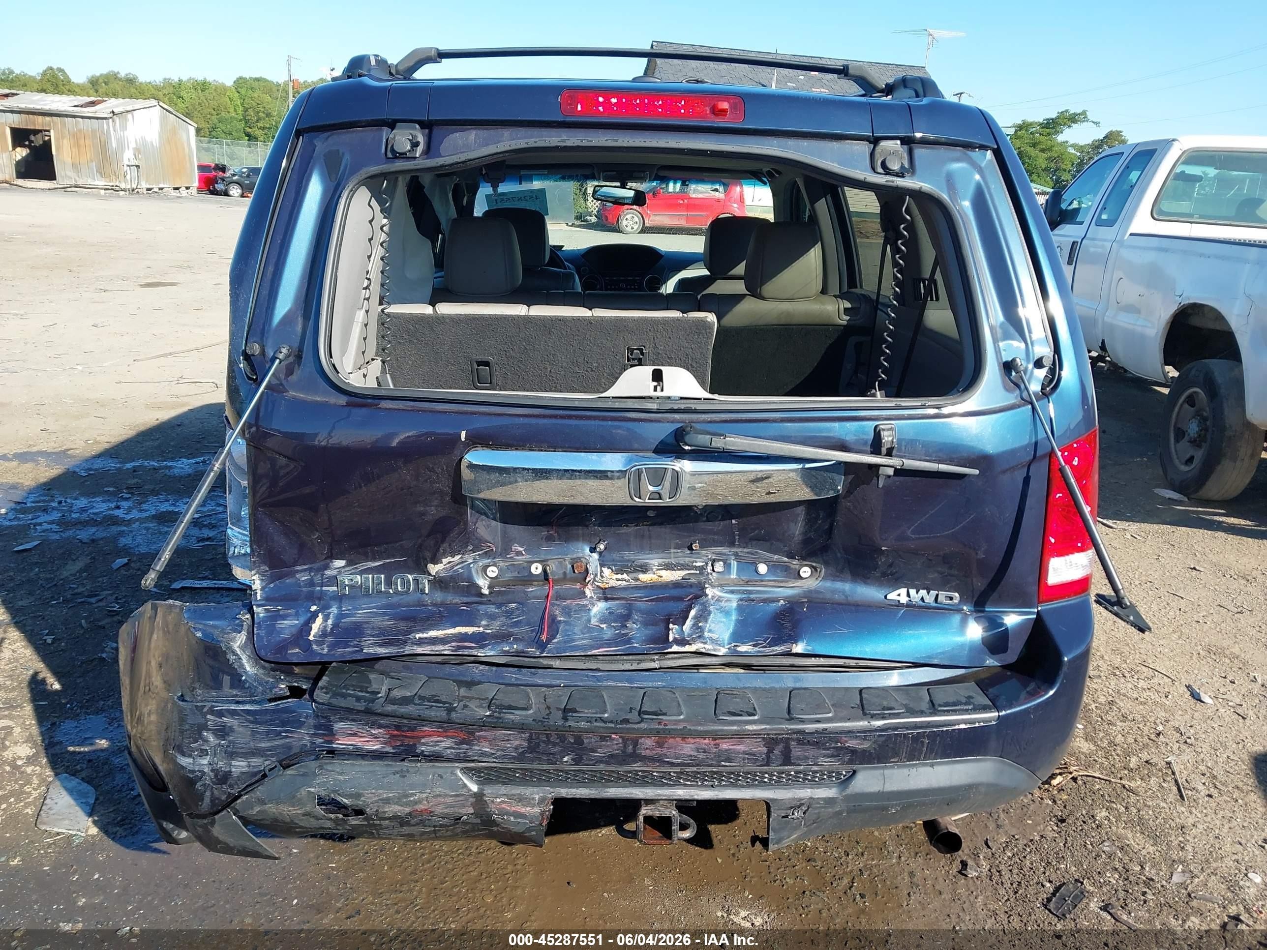 2012 Honda Pilot Ex-l Navy vin: 5FNYF4H52CB036898