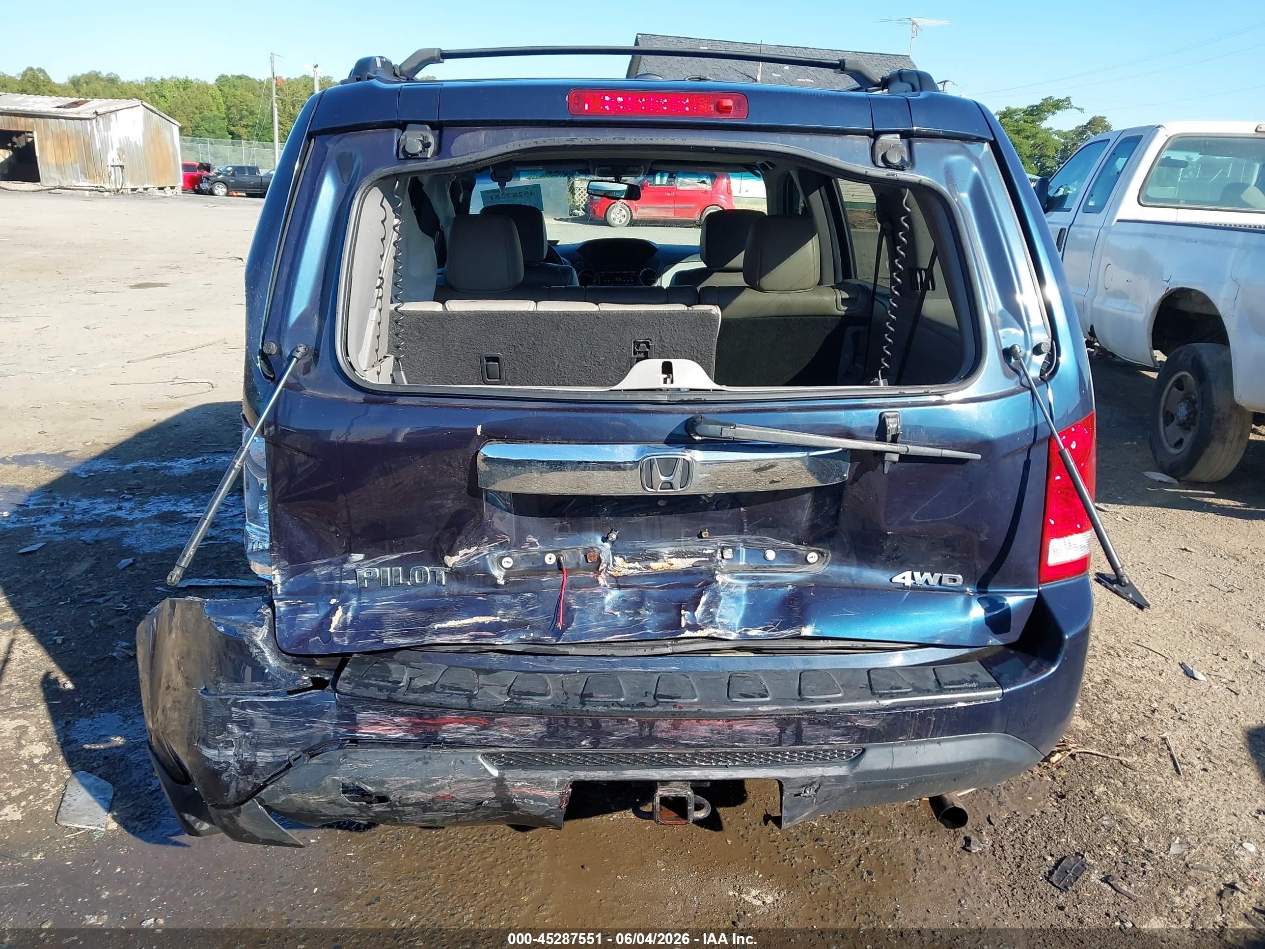 2012 Honda Pilot Ex-l Navy vin: 5FNYF4H52CB036898