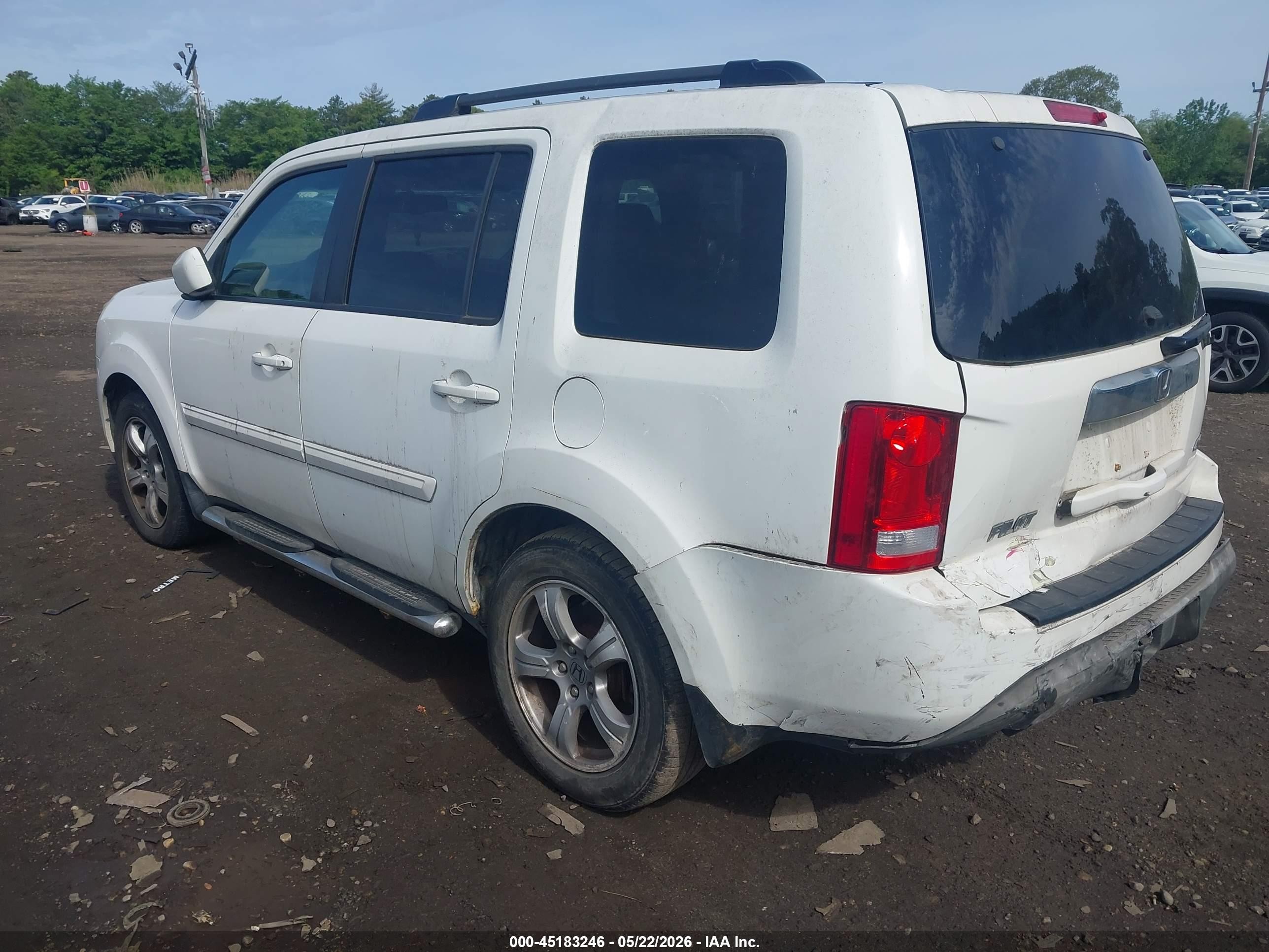 2012 Honda Pilot Ex-l White vin: 5FNYF4H52CB039896