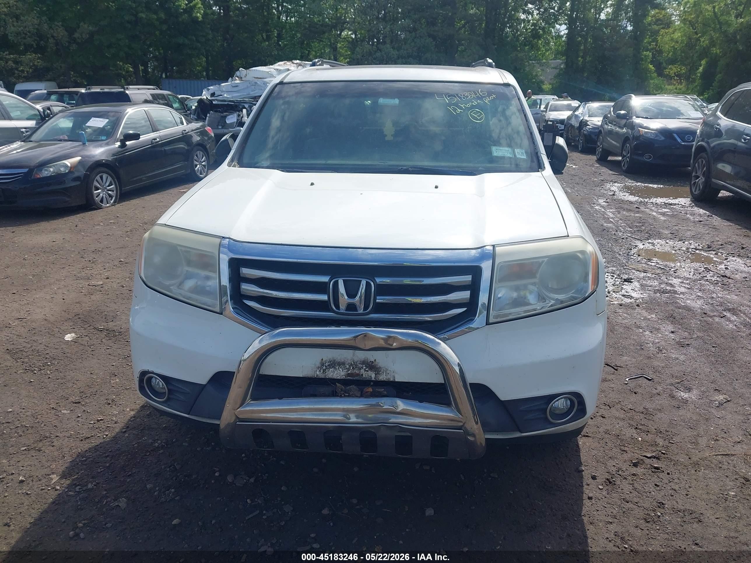 2012 Honda Pilot Ex-l White vin: 5FNYF4H52CB039896