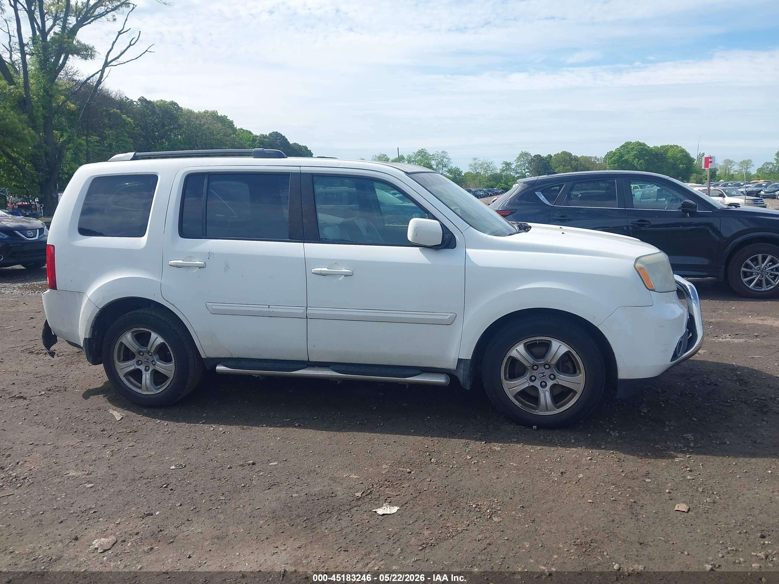 2012 Honda Pilot Ex-l White vin: 5FNYF4H52CB039896
