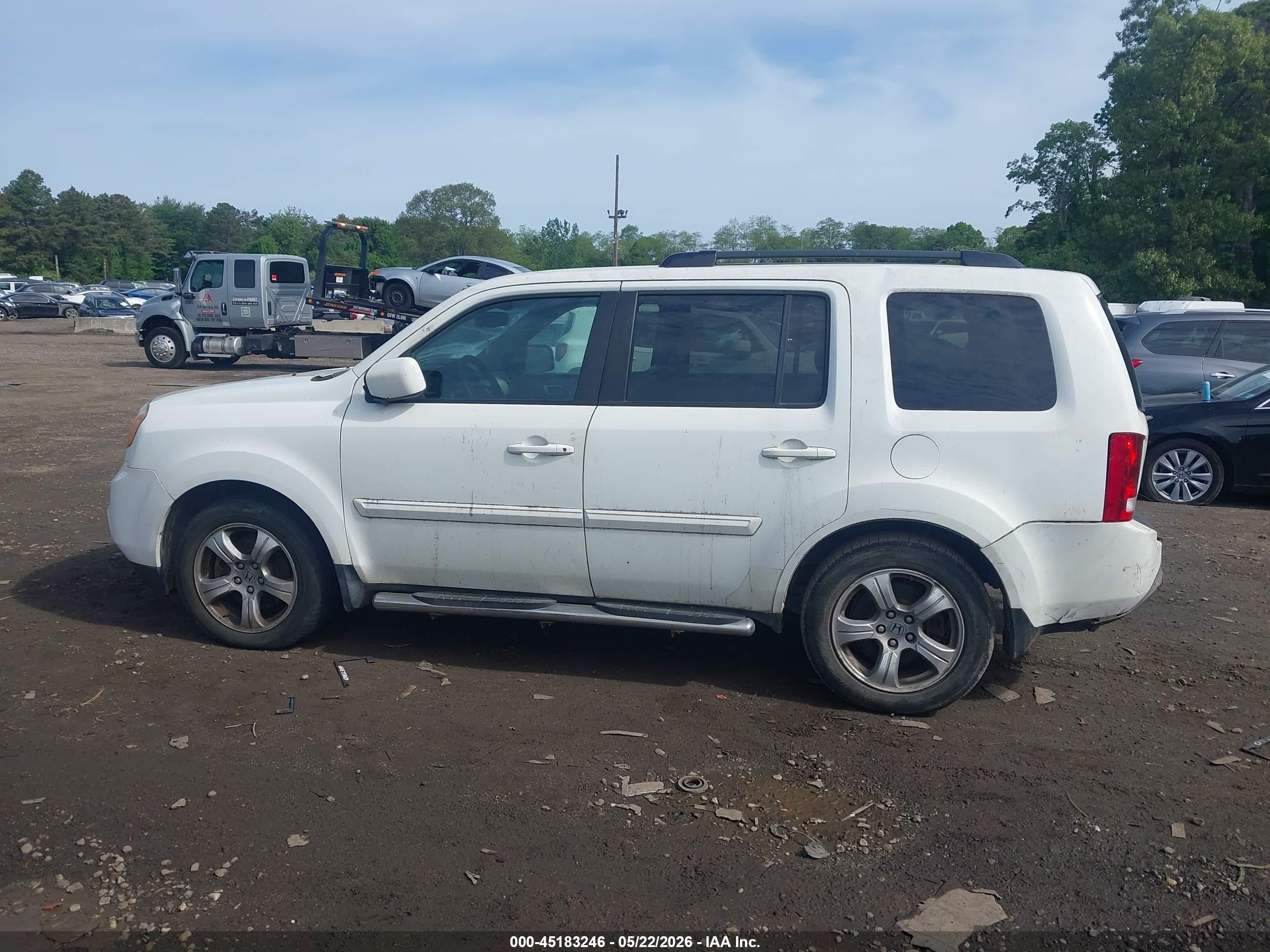 2012 Honda Pilot Ex-l White vin: 5FNYF4H52CB039896