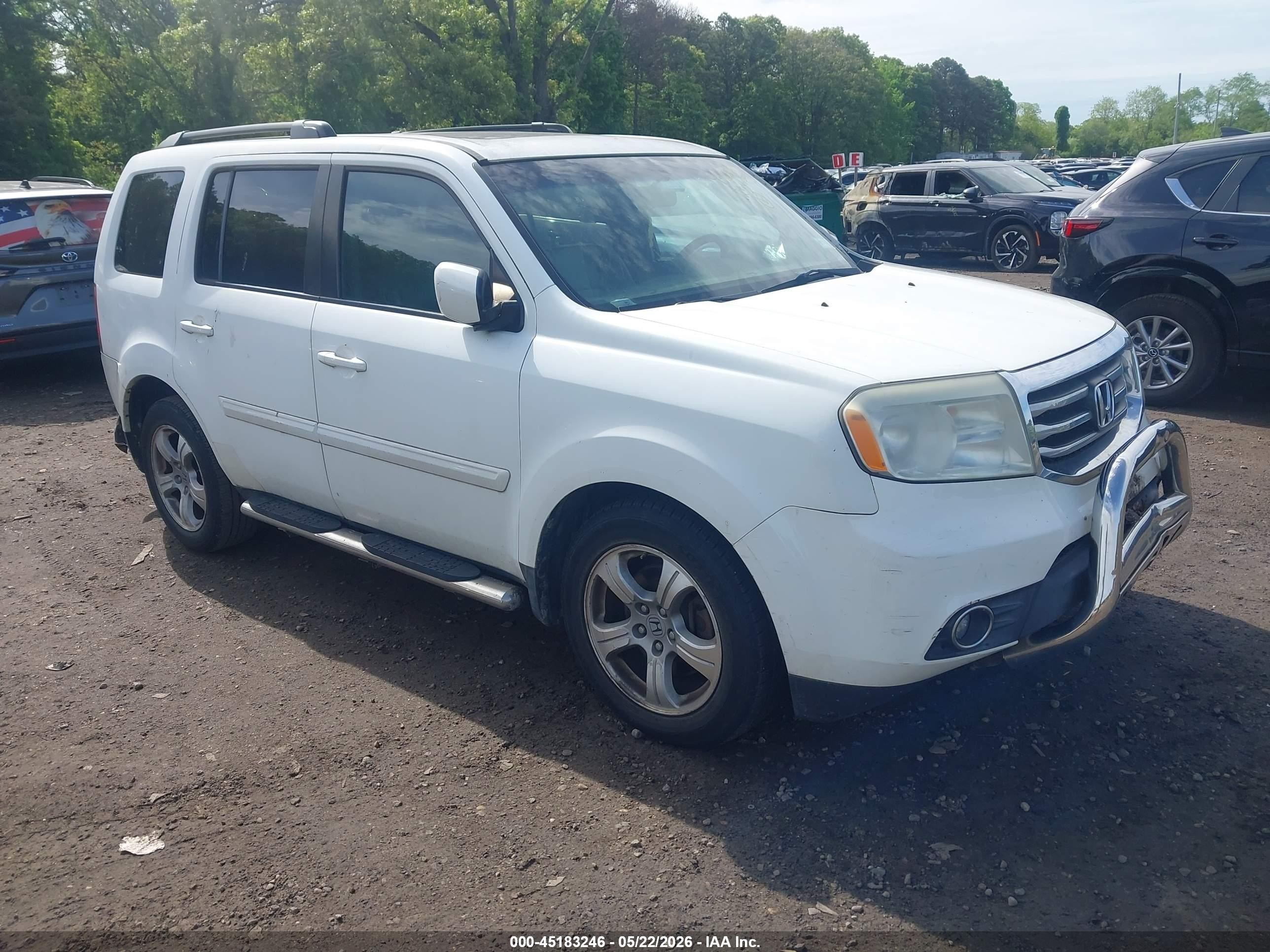 2012 Honda Pilot Ex-l White vin: 5FNYF4H52CB039896