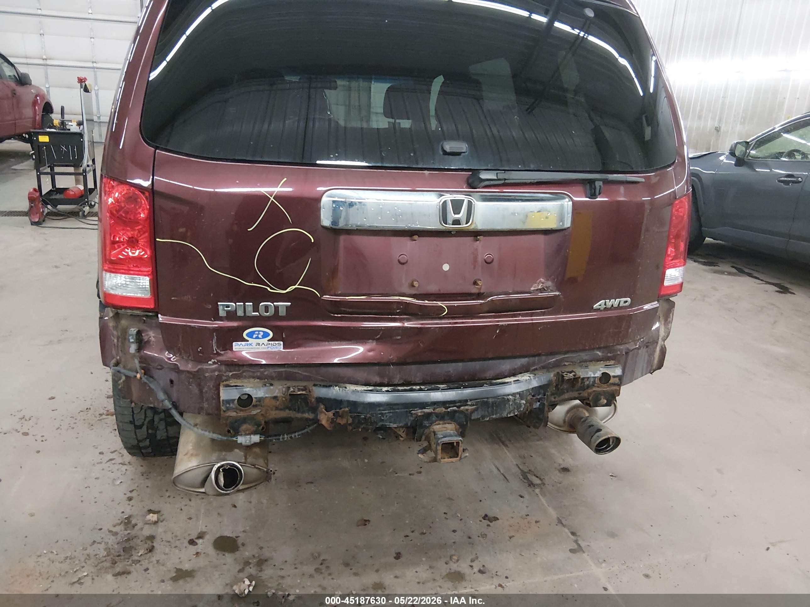 2012 Honda Pilot Exl Maroon vin: 5FNYF4H52CB053703