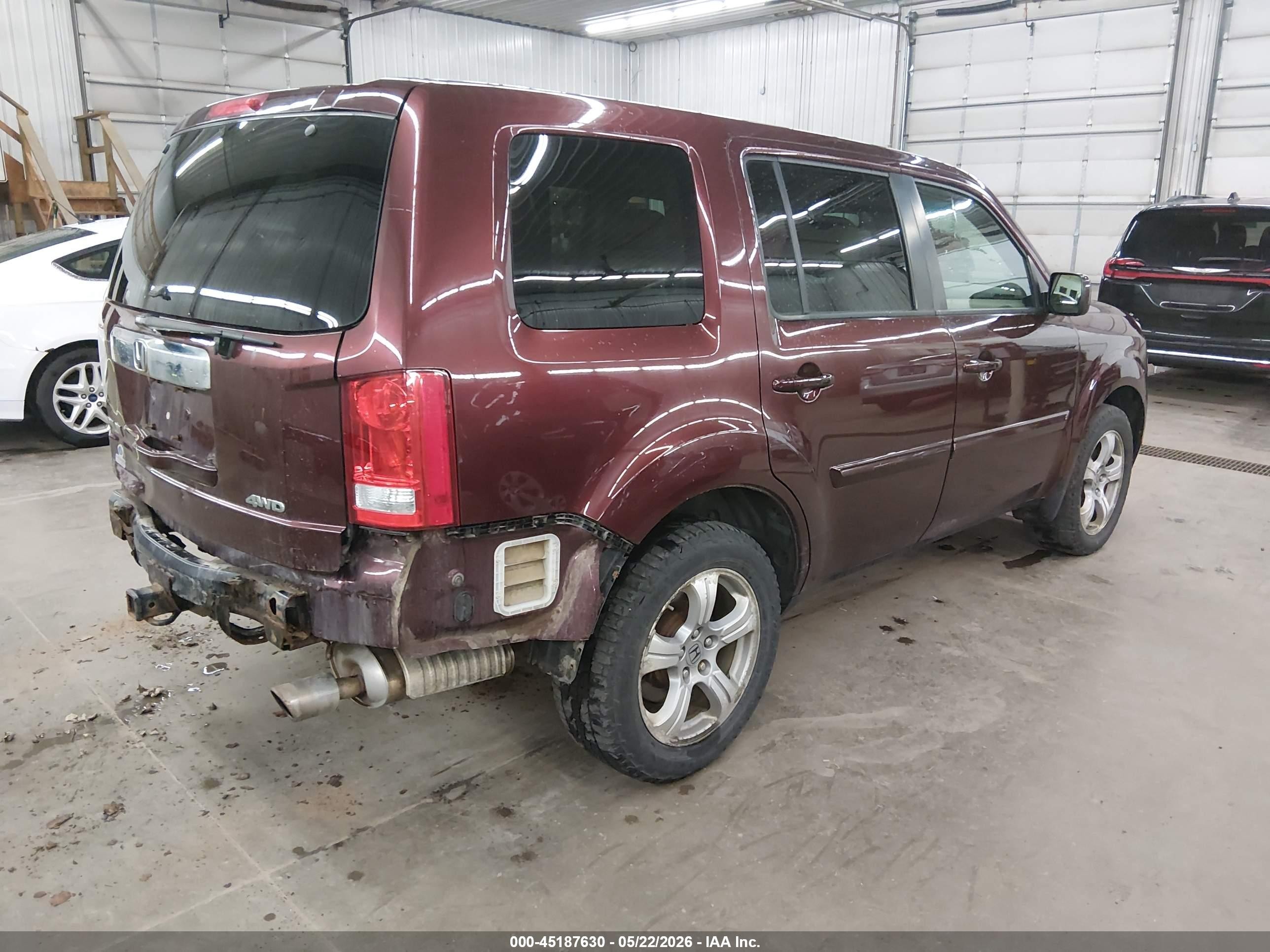 2012 Honda Pilot Exl Maroon vin: 5FNYF4H52CB053703