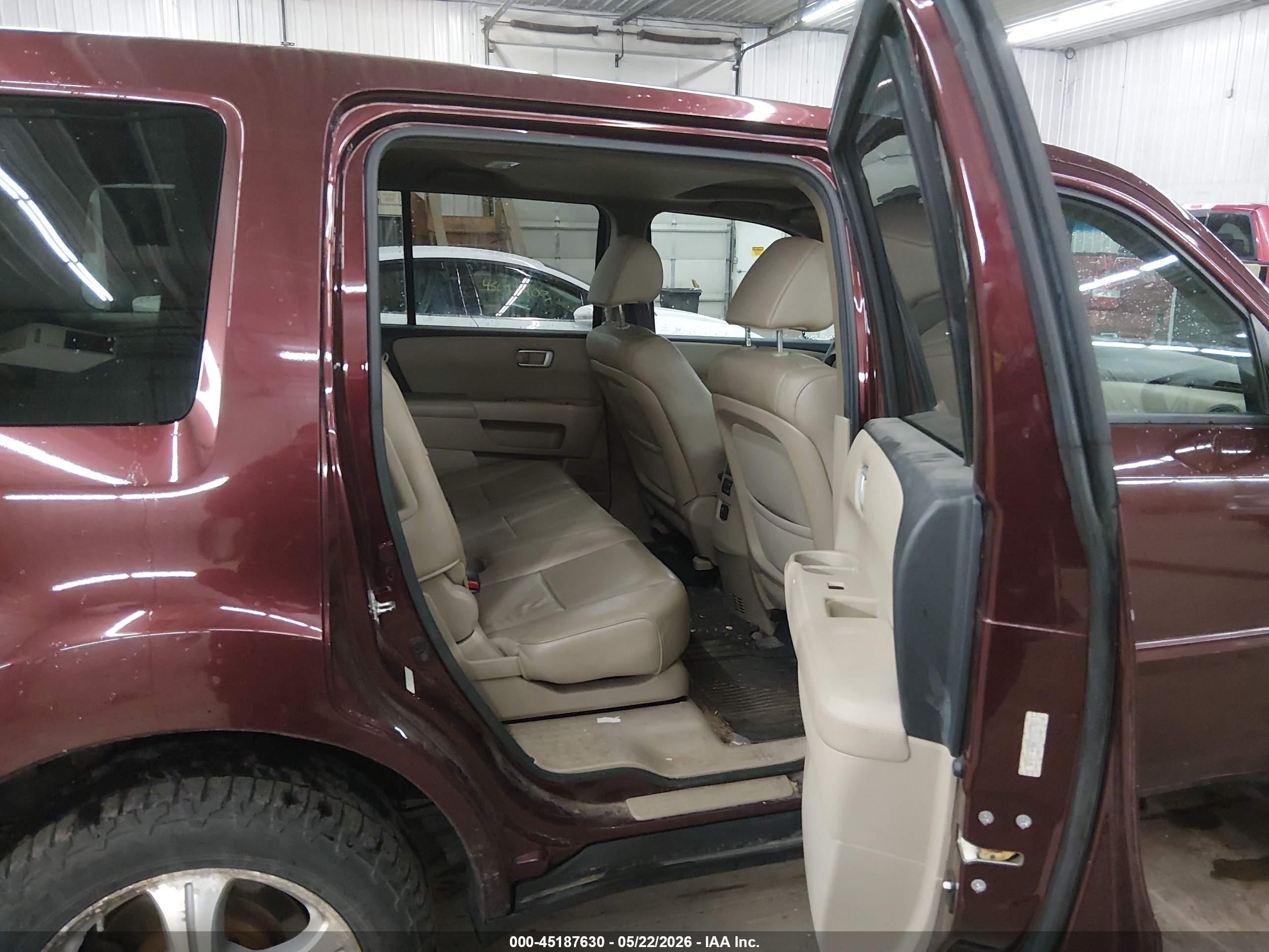 2012 Honda Pilot Exl Maroon vin: 5FNYF4H52CB053703