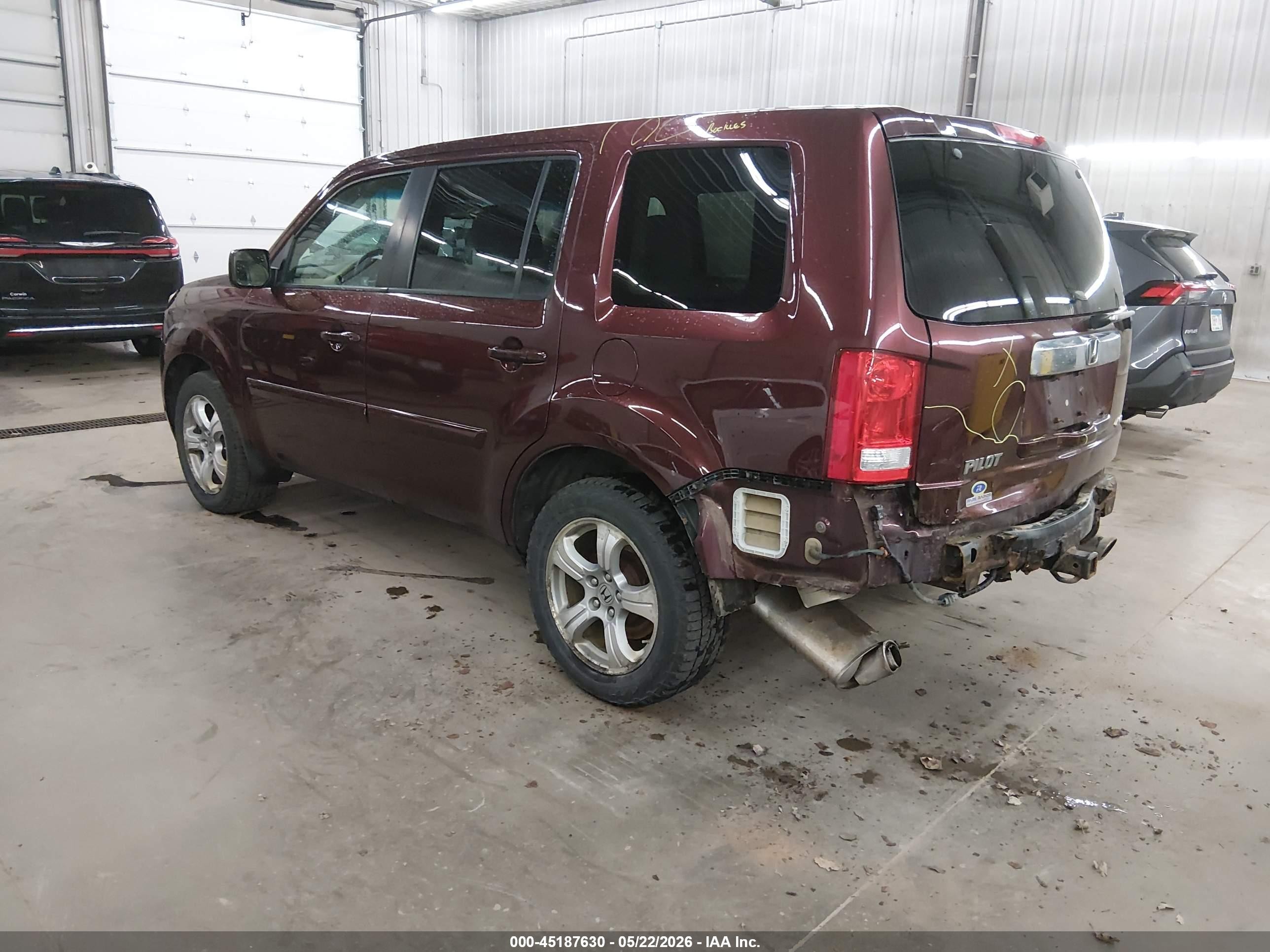 2012 Honda Pilot Exl Maroon vin: 5FNYF4H52CB053703