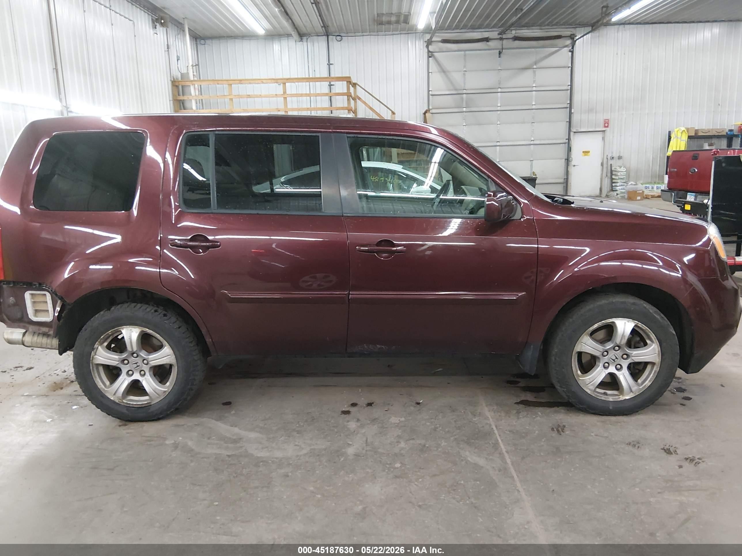 2012 Honda Pilot Exl Maroon vin: 5FNYF4H52CB053703