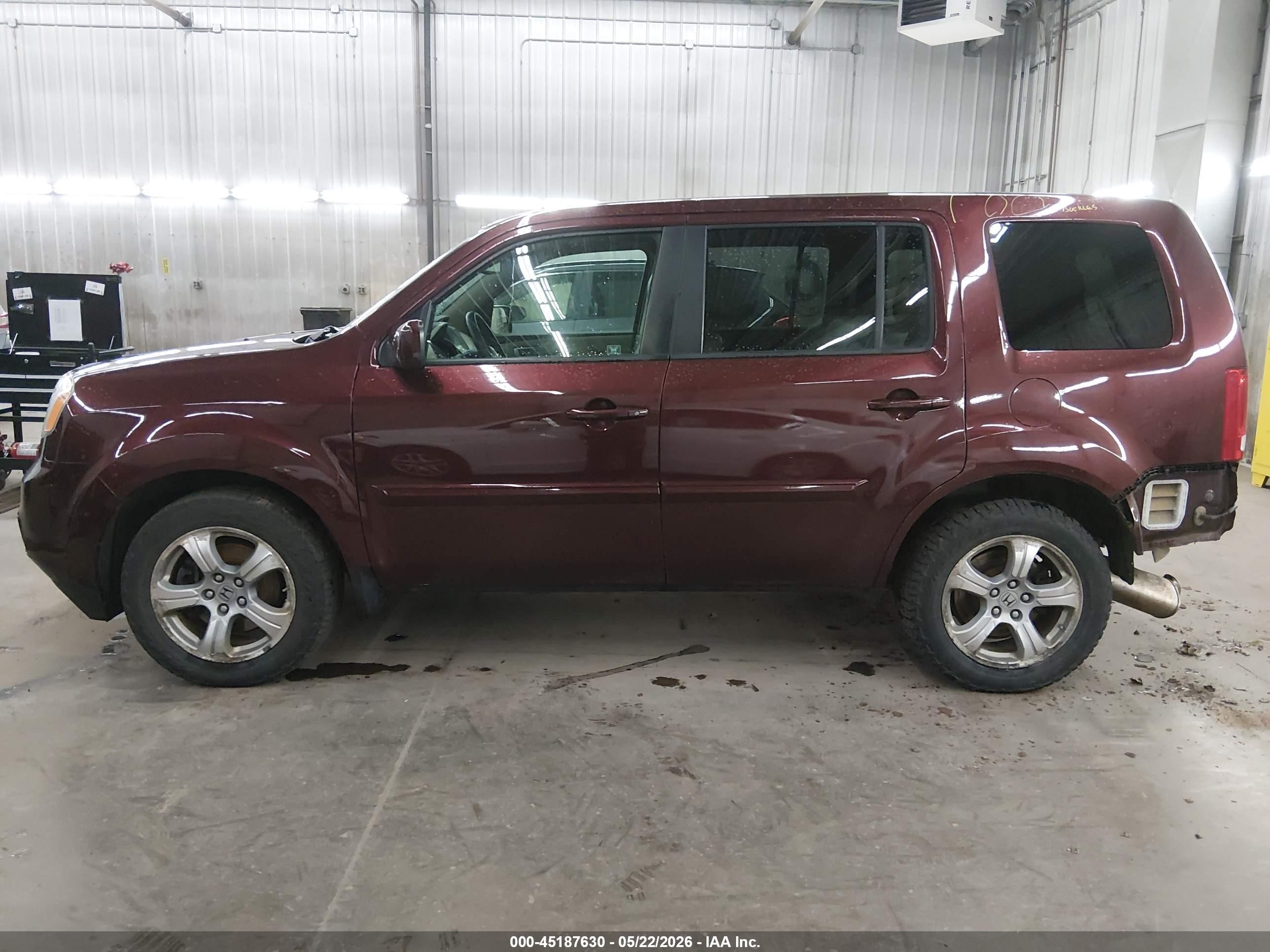 2012 Honda Pilot Exl Maroon vin: 5FNYF4H52CB053703