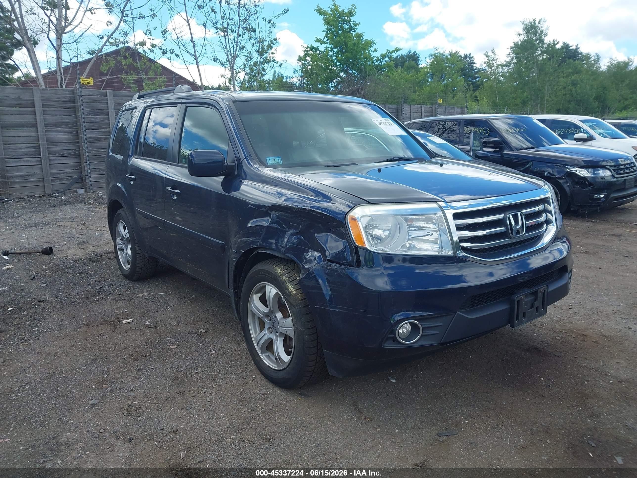 2012 Honda Pilot Ex-l Dark Blue vin: 5FNYF4H52CB079038
