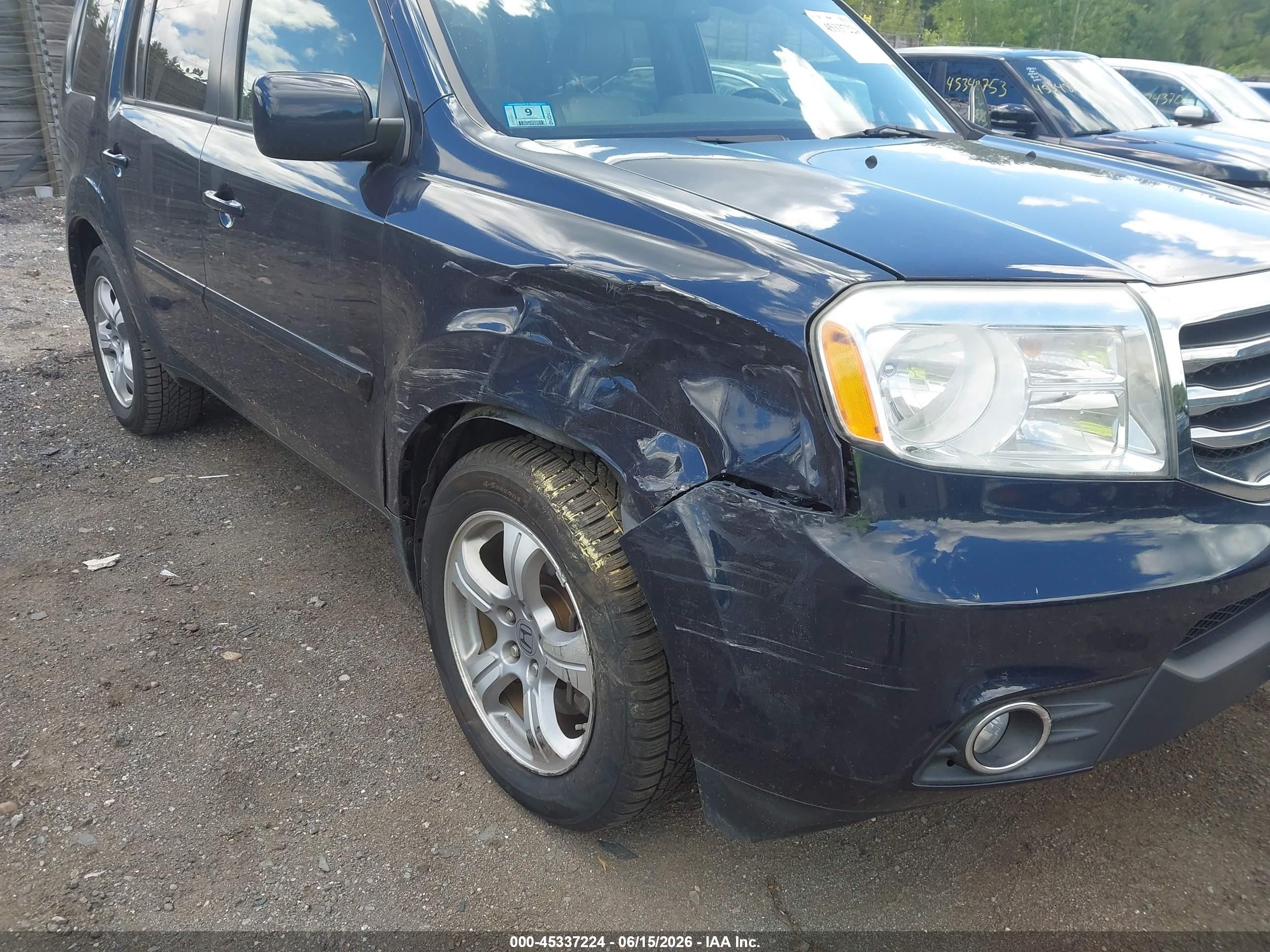 2012 Honda Pilot Ex-l Dark Blue vin: 5FNYF4H52CB079038