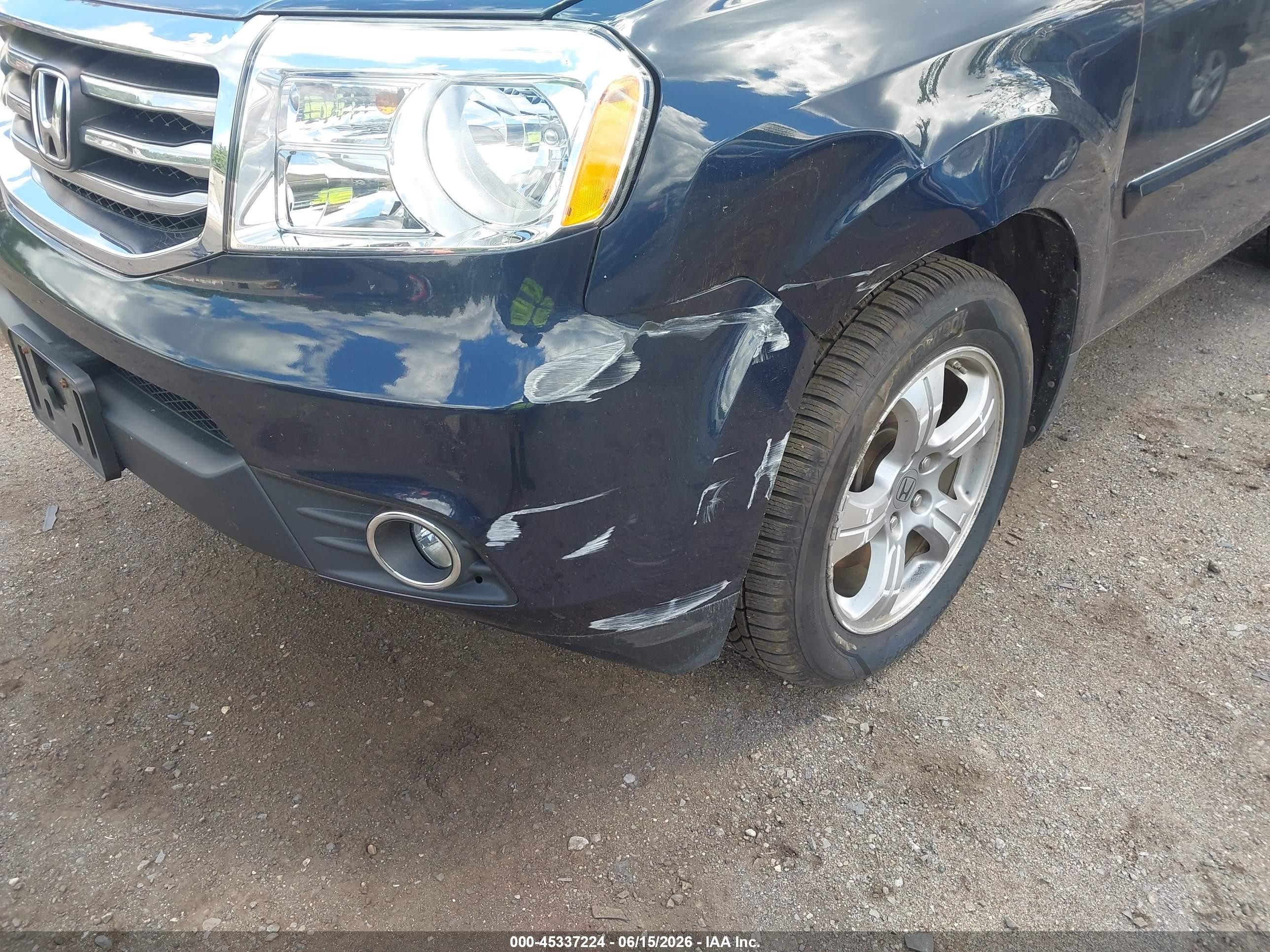 2012 Honda Pilot Ex-l Dark Blue vin: 5FNYF4H52CB079038