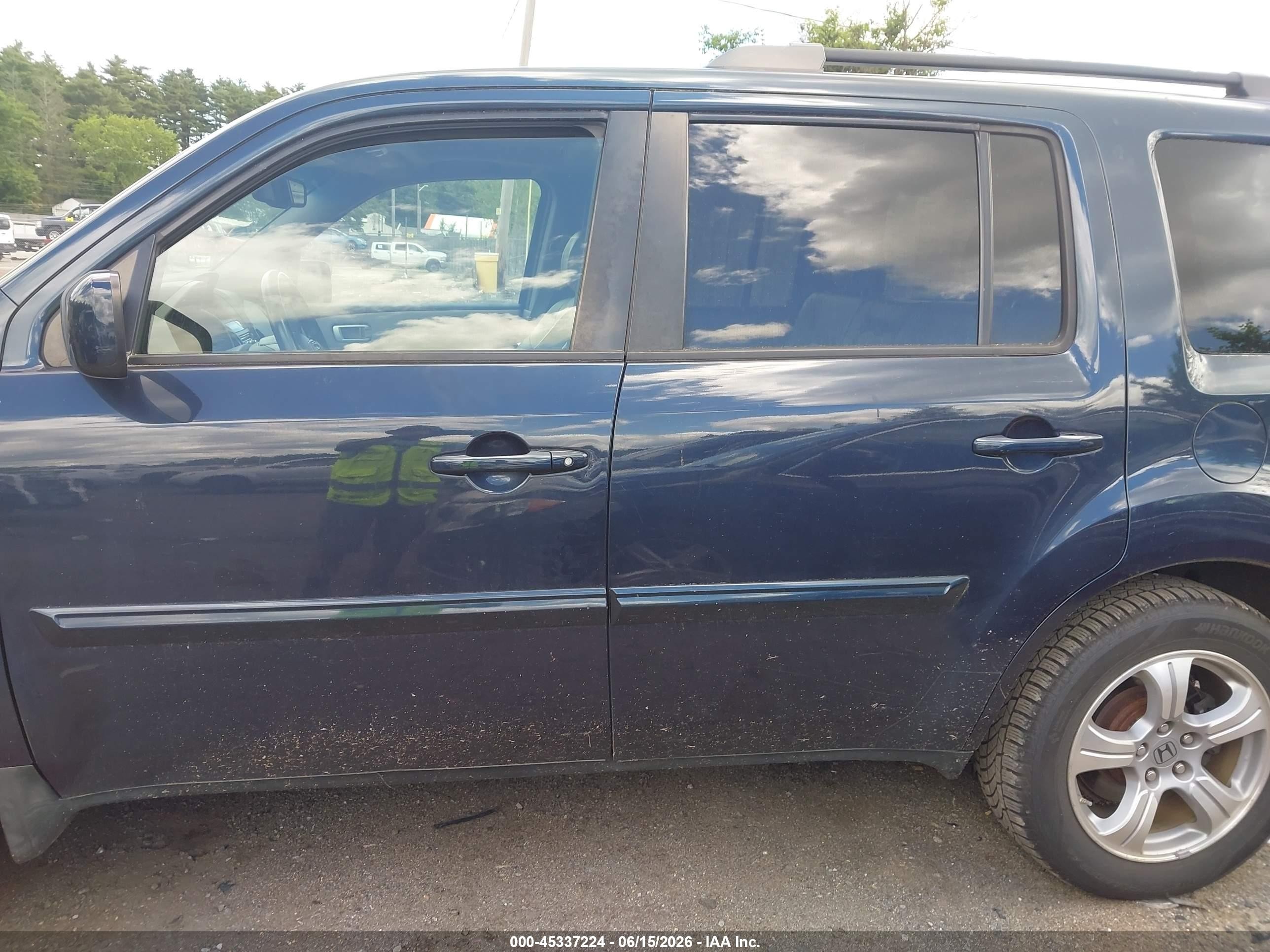 2012 Honda Pilot Ex-l Dark Blue vin: 5FNYF4H52CB079038