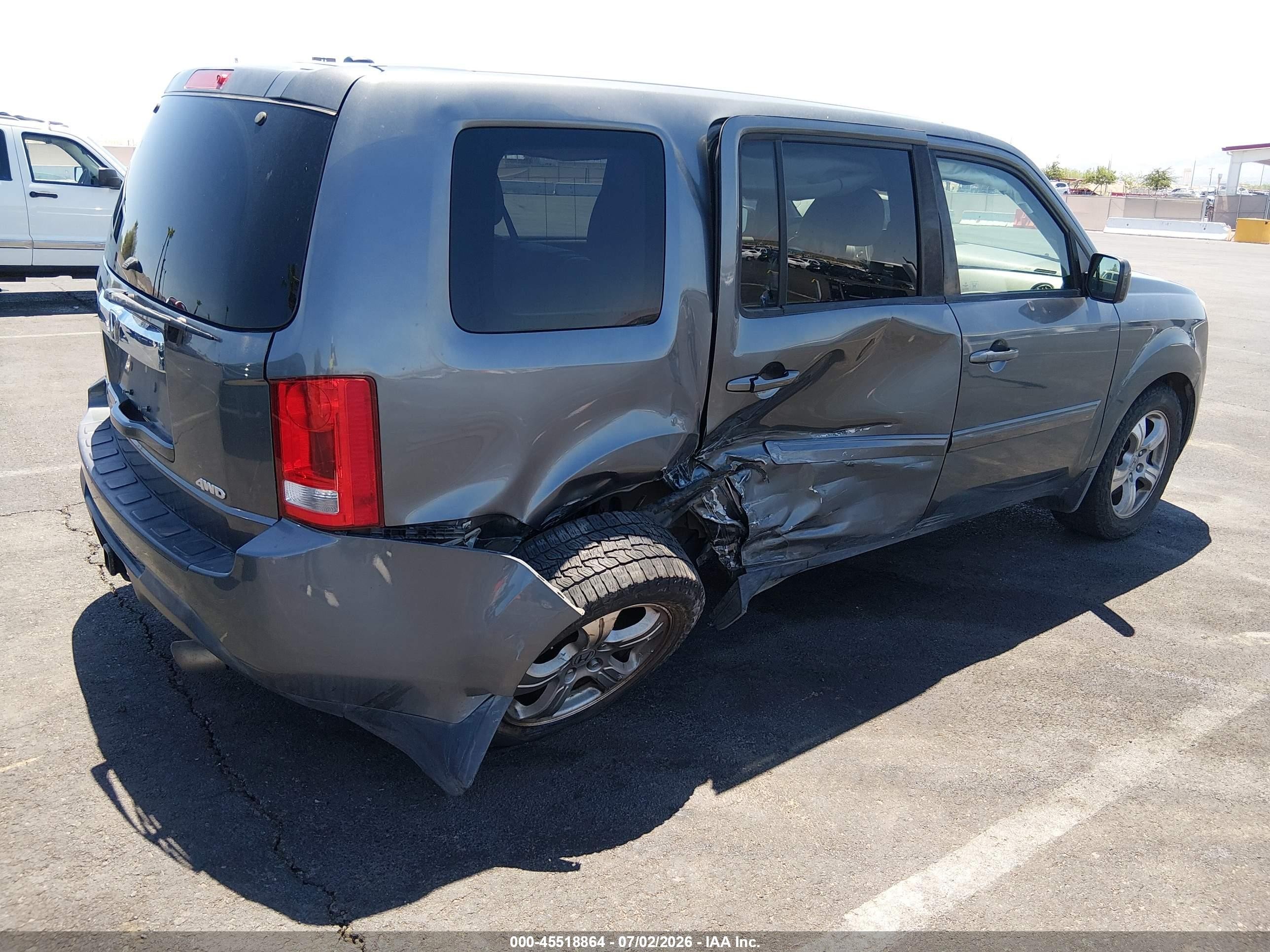 2012 Honda Pilot Ex-l Gray vin: 5FNYF4H52CB082862