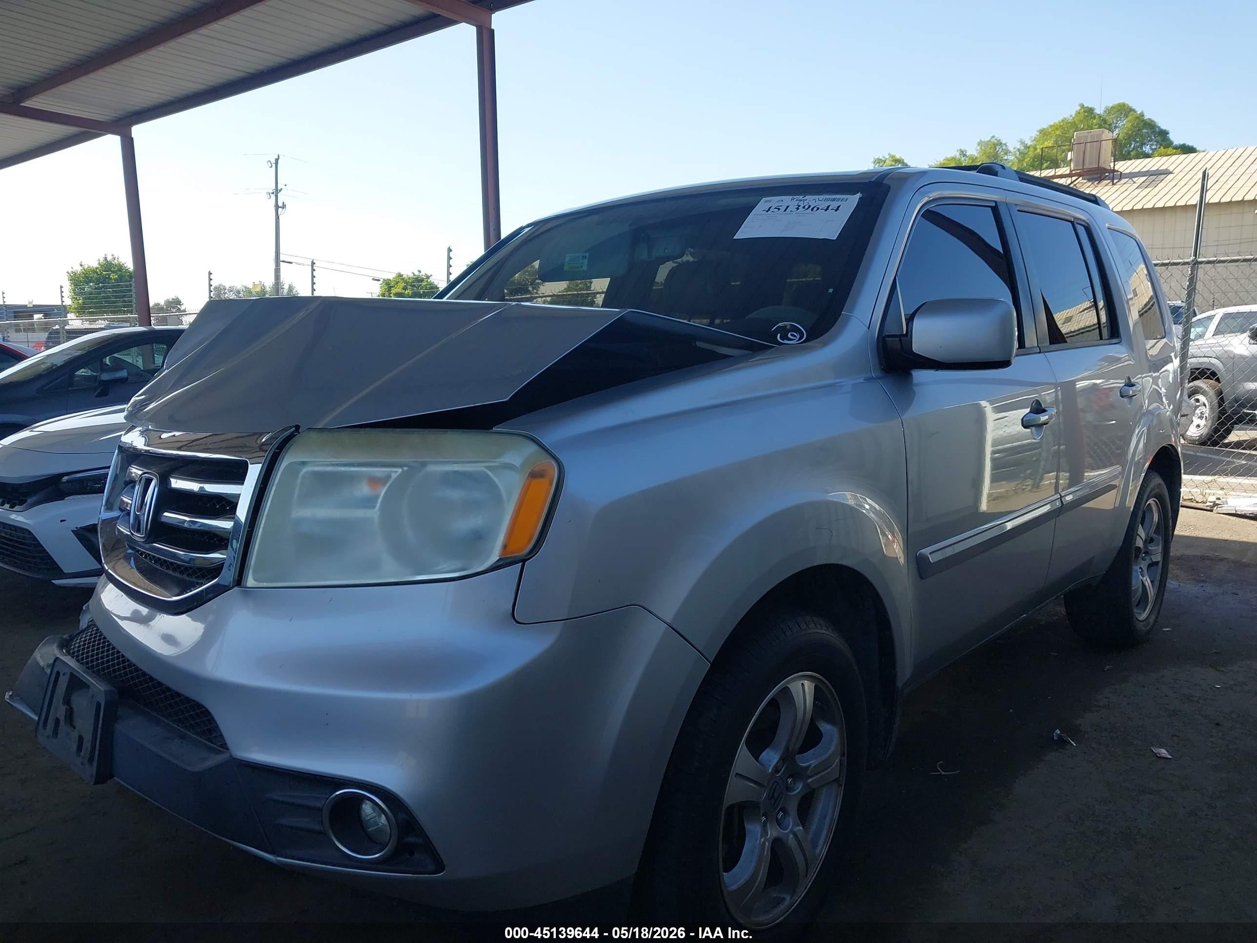 2013 Honda Pilot Ex-l Silver vin: 5FNYF4H52DB023036
