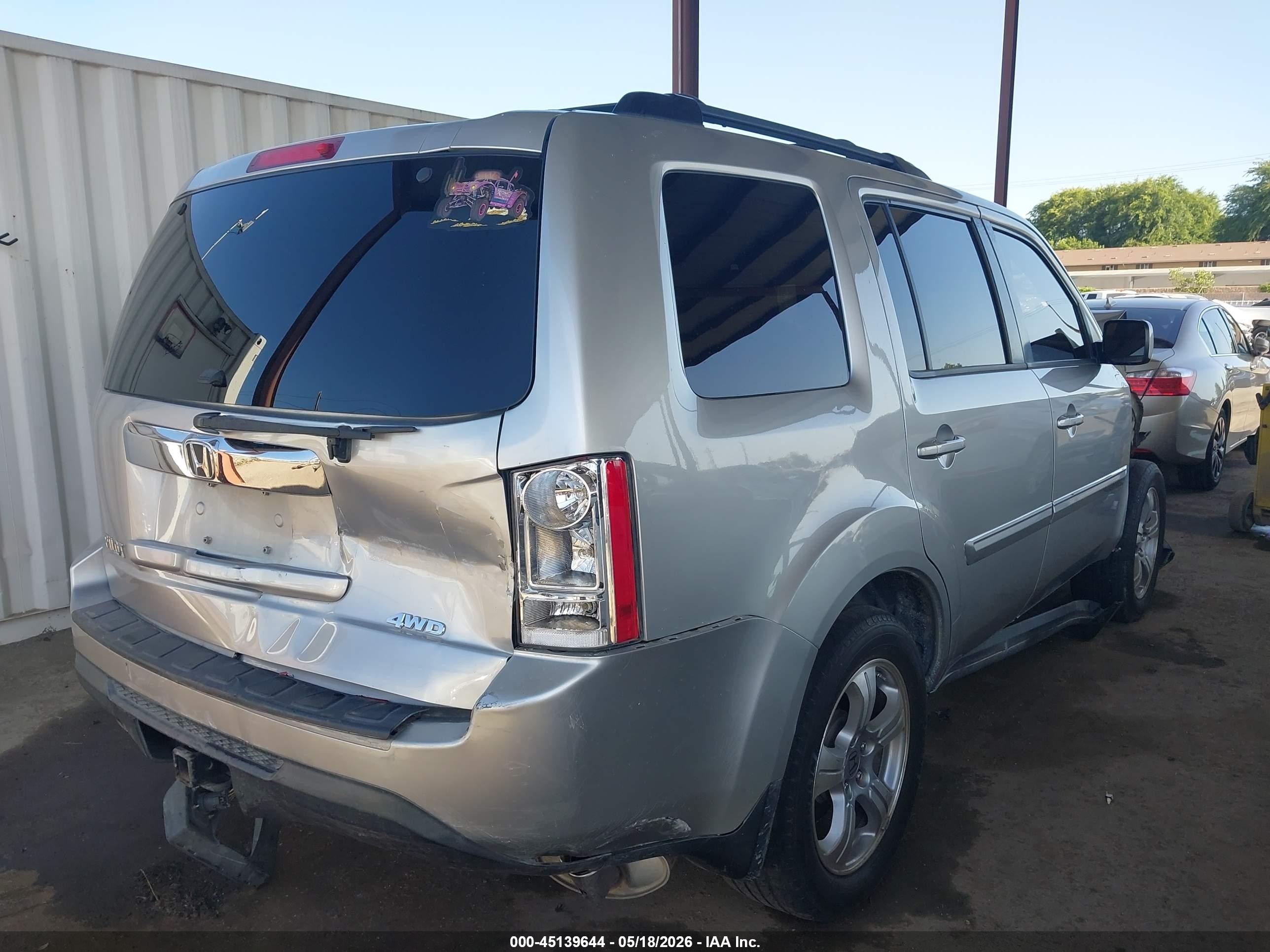 2013 Honda Pilot Ex-l Silver vin: 5FNYF4H52DB023036