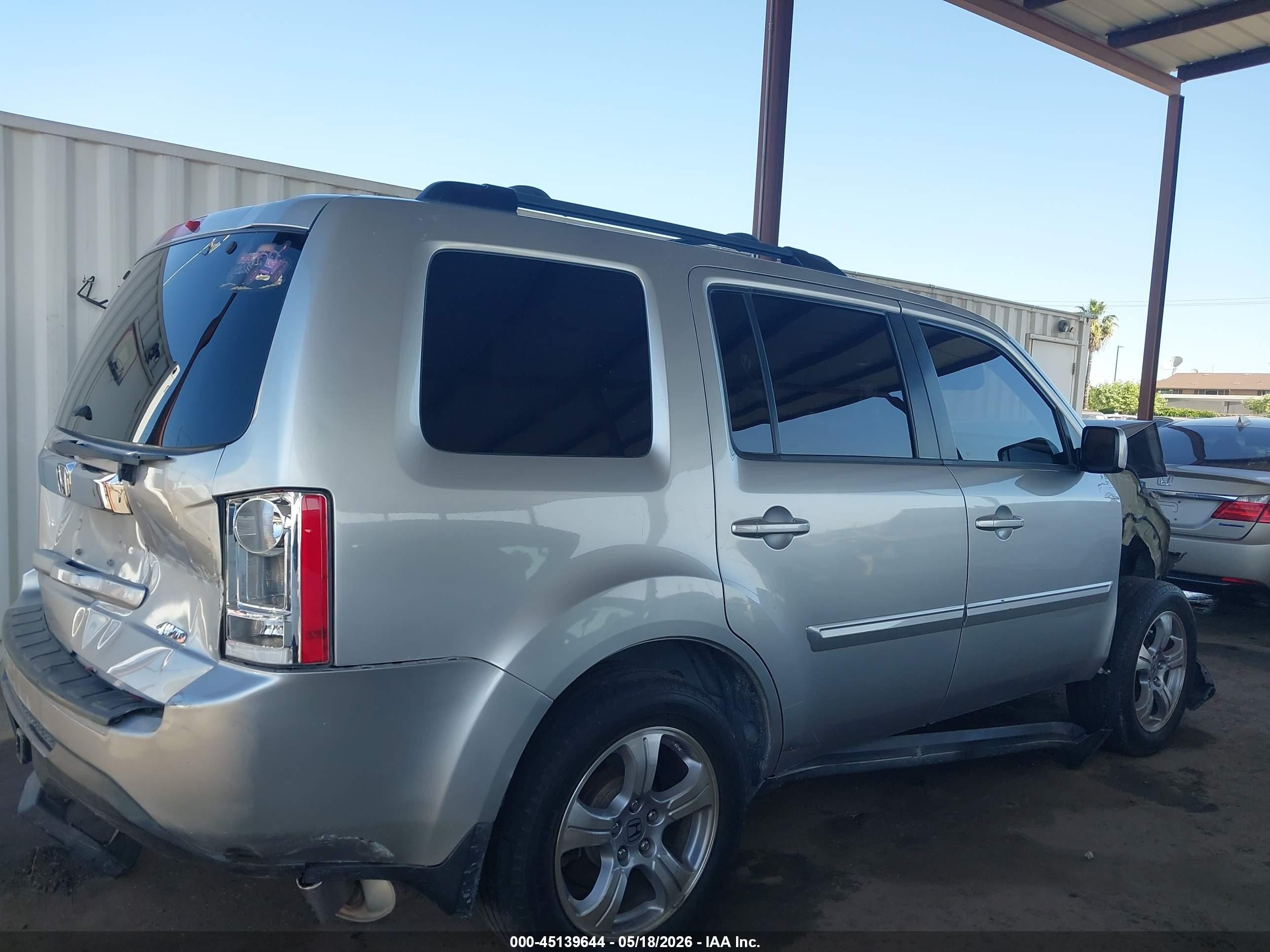2013 Honda Pilot Ex-l Silver vin: 5FNYF4H52DB023036