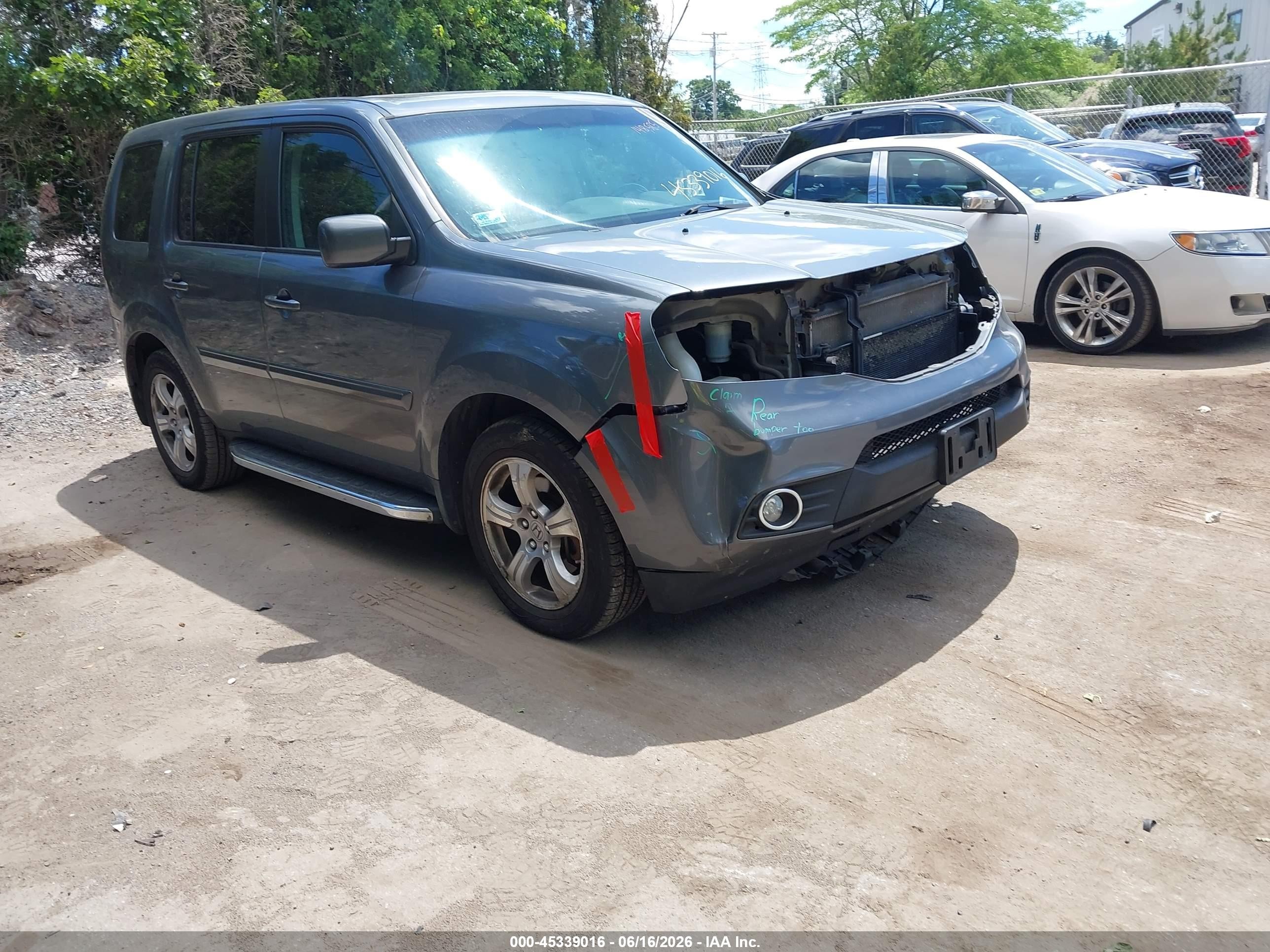 2013 Honda Pilot Ex-l Gray vin: 5FNYF4H52DB026874