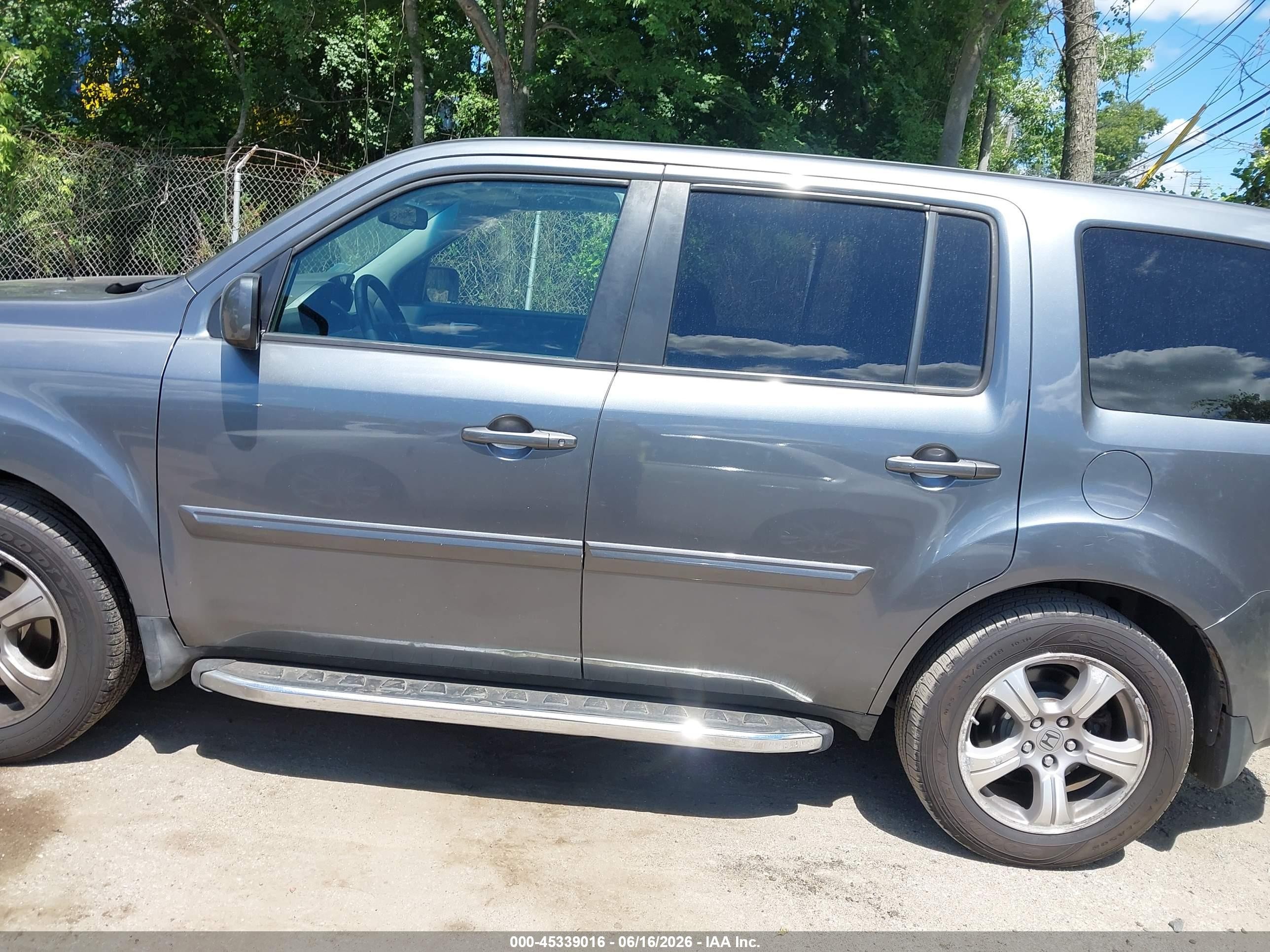 2013 Honda Pilot Ex-l Gray vin: 5FNYF4H52DB026874