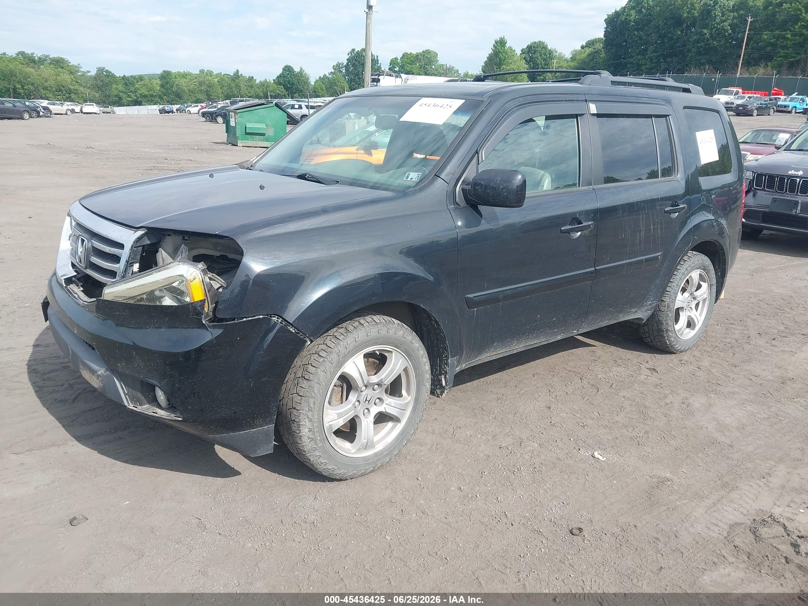2013 Honda Pilot Ex-l Black vin: 5FNYF4H52DB040807